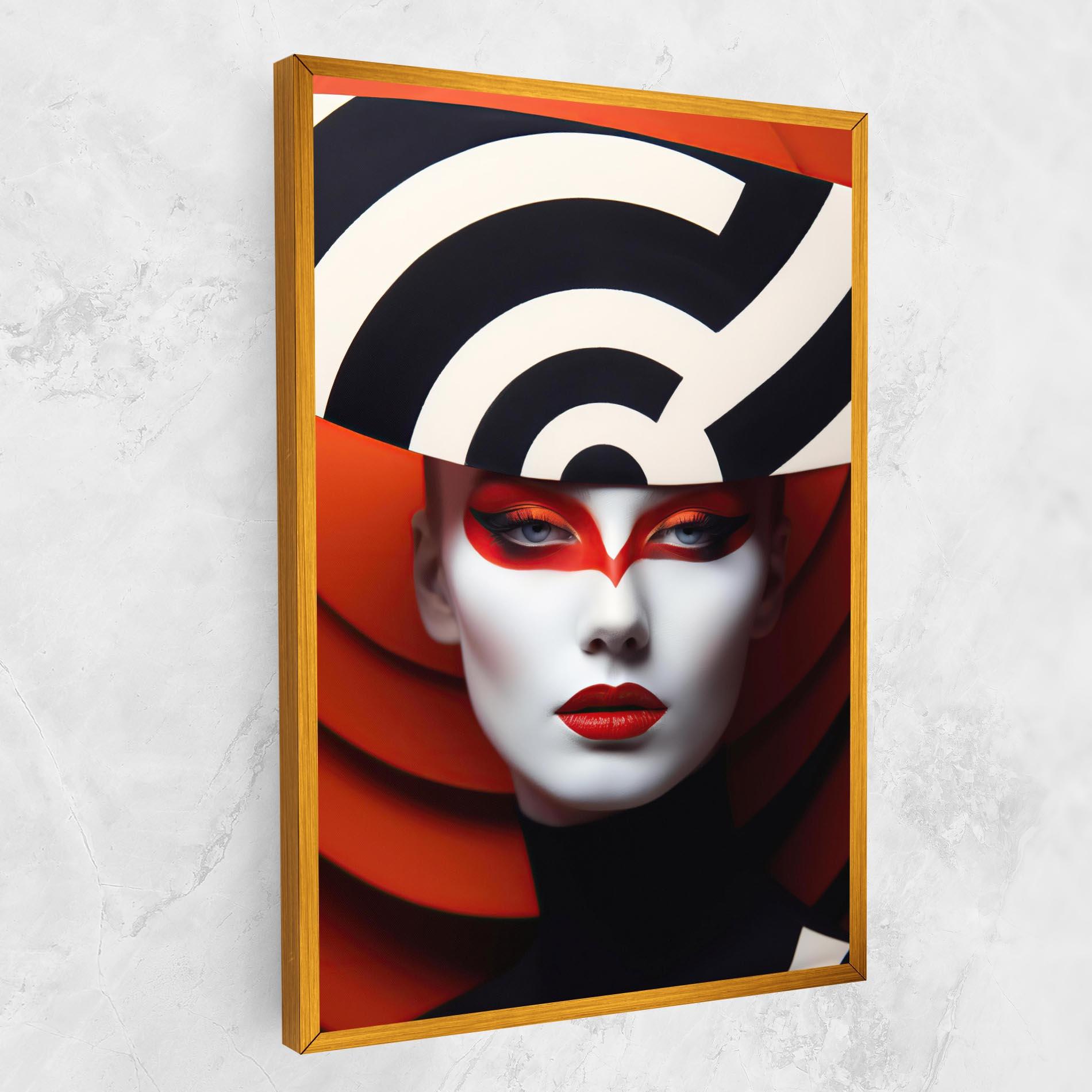 Vászonkép Red Black Woman Art mockup 1