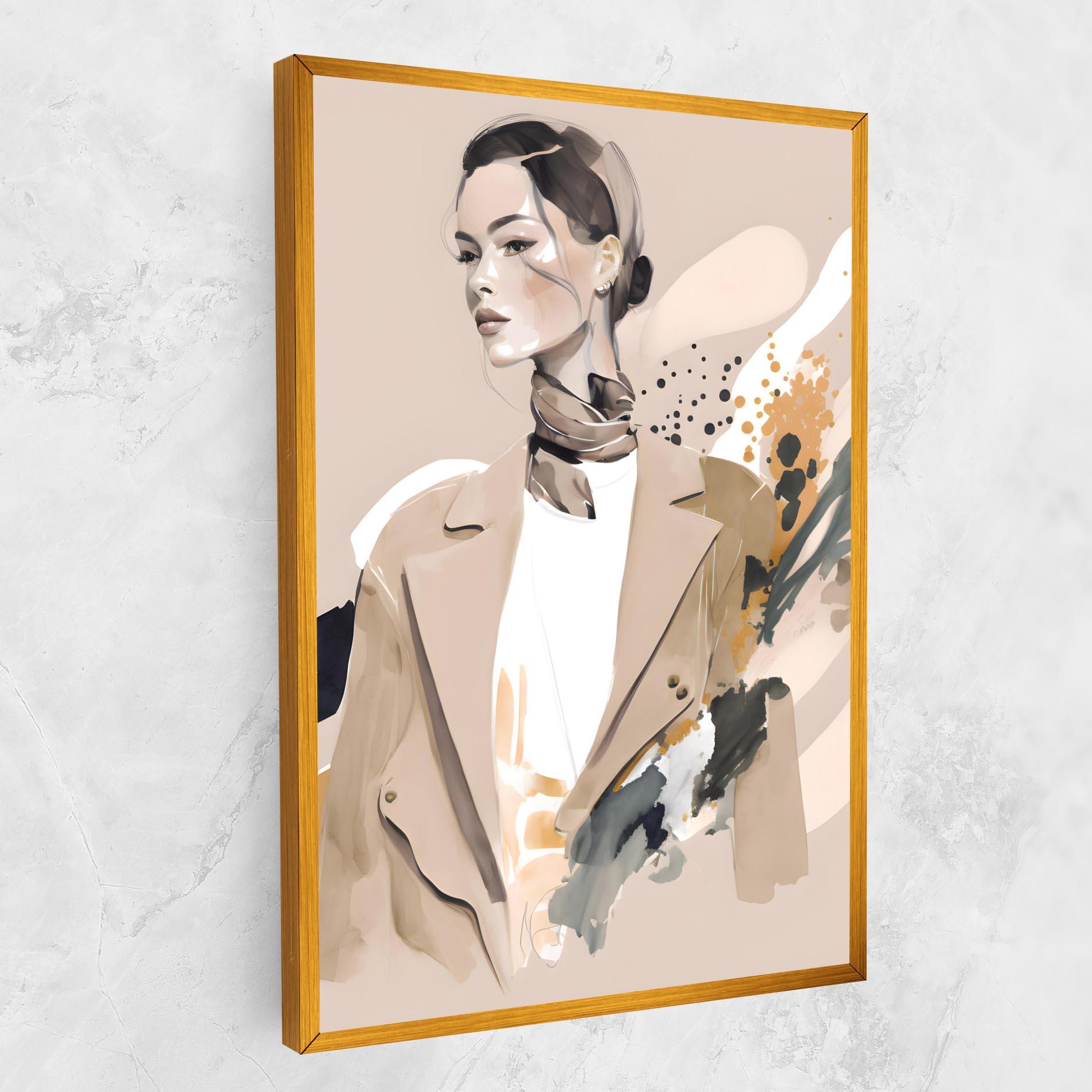 Vászonkép Watercolor Stylish Model mockup 1