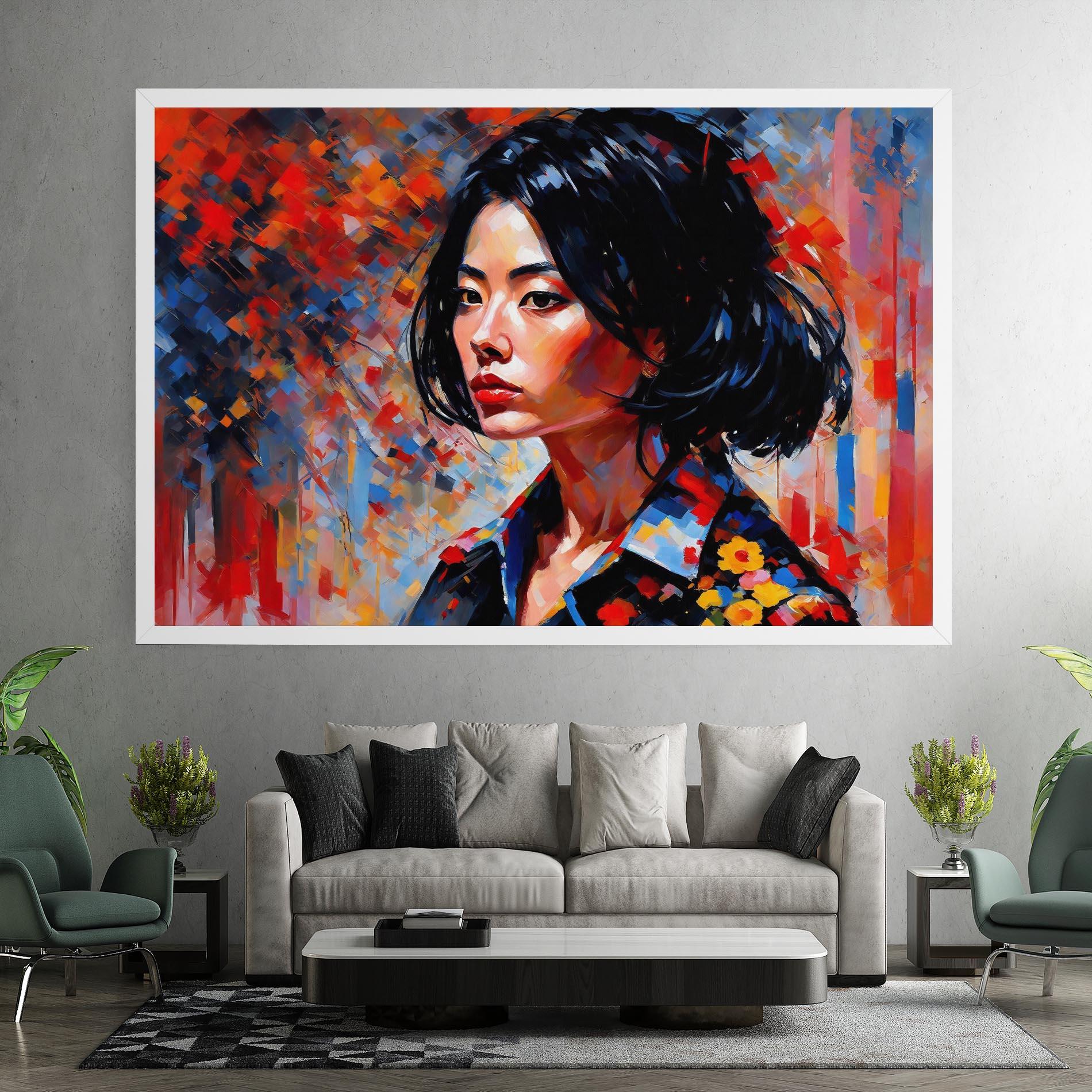 Vászonkép Beautiful Asian Woman mockup 7