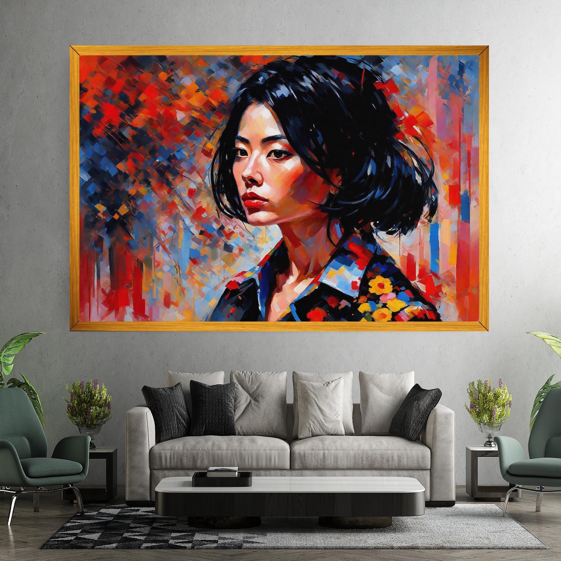 Vászonkép Beautiful Asian Woman mockup 7