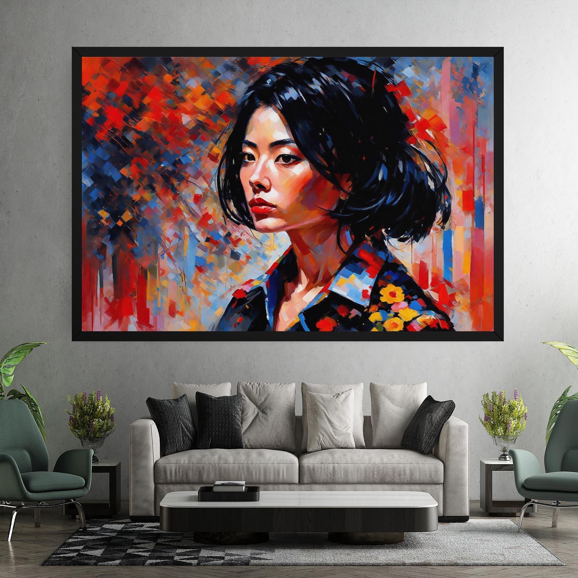 Vászonkép Beautiful Asian Woman mockup 7