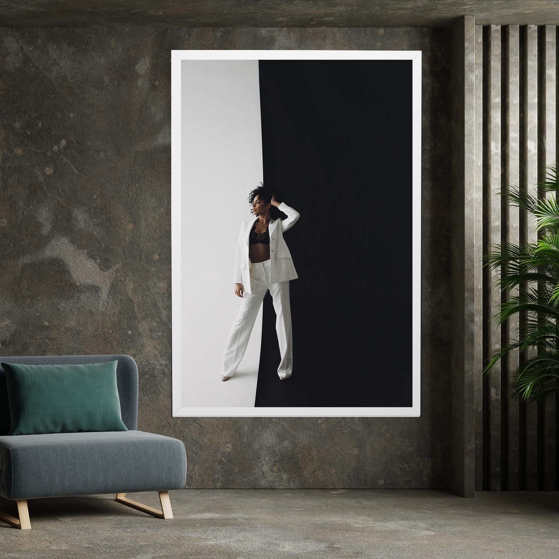 Vászonkép African Girl White Outfit mockup 7