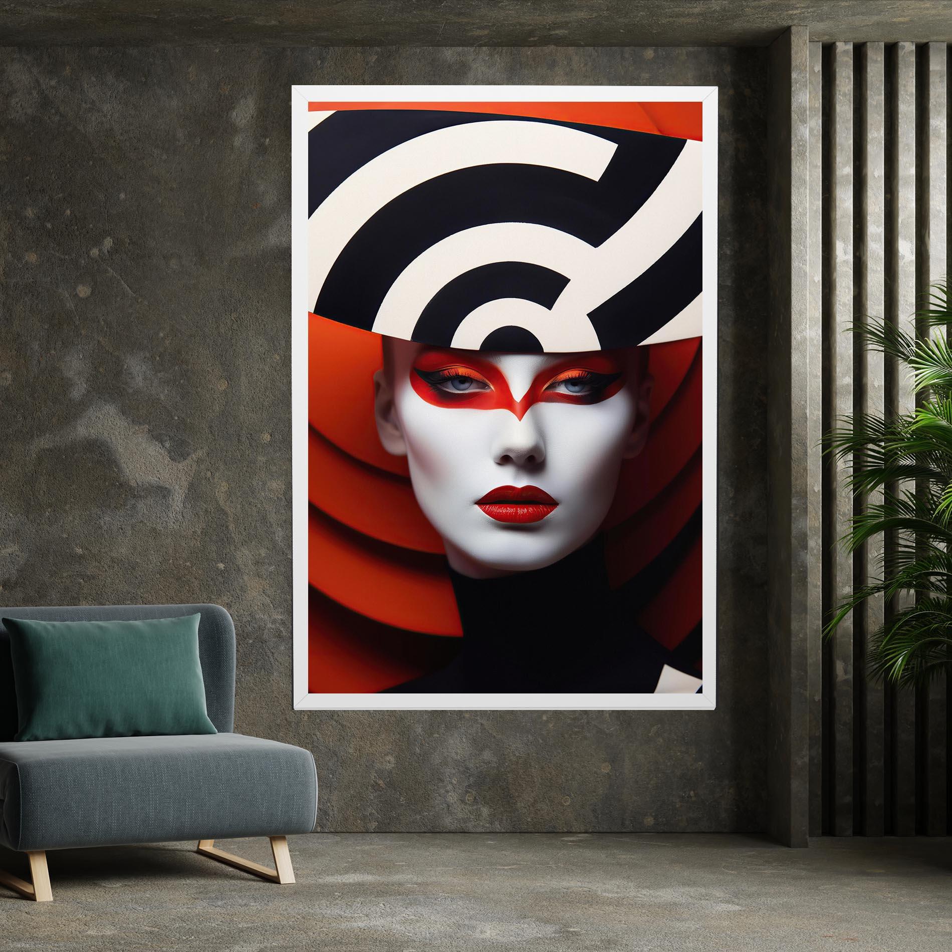 Vászonkép Red Black Woman Art mockup 7