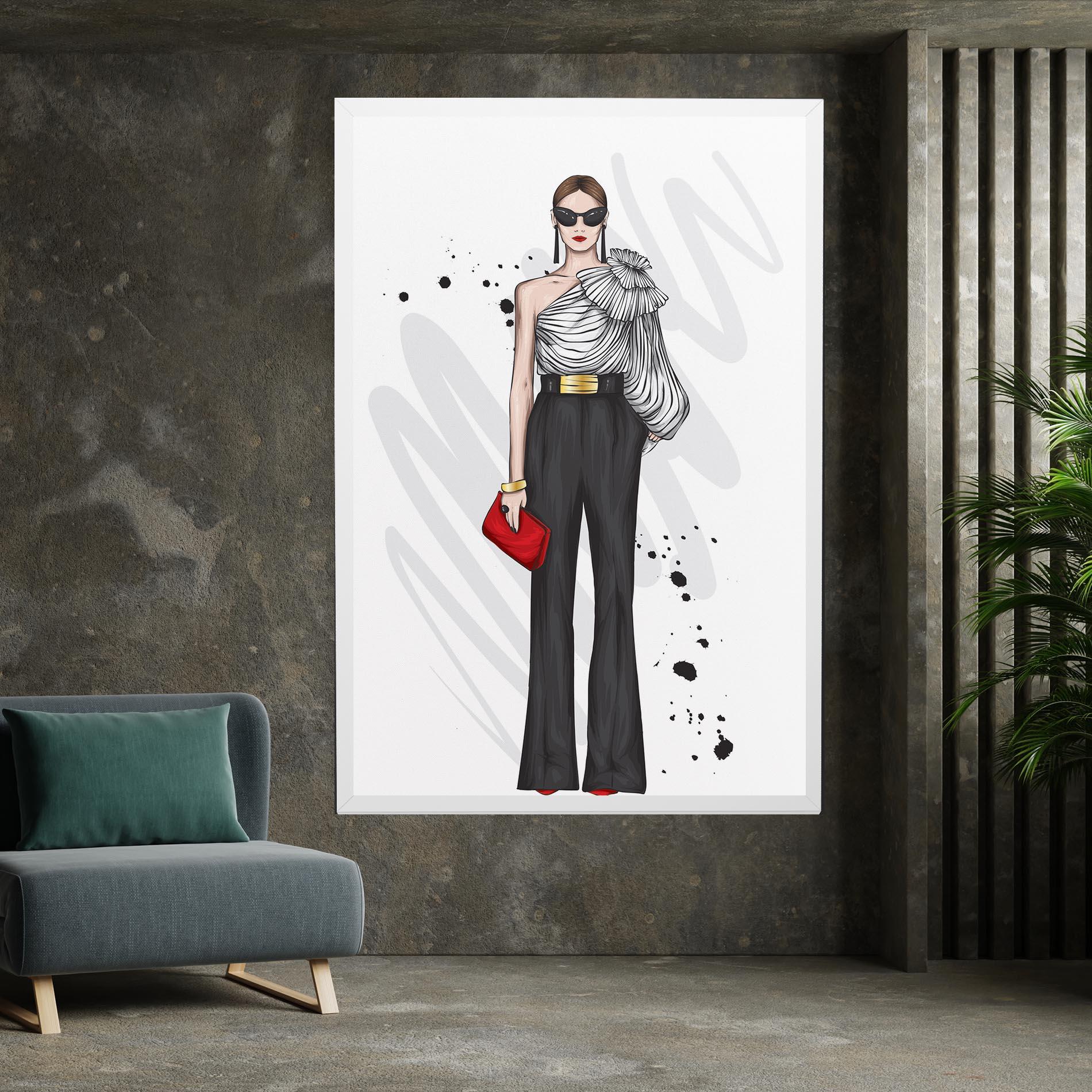 Vászonkép Tall Black Pants mockup 7