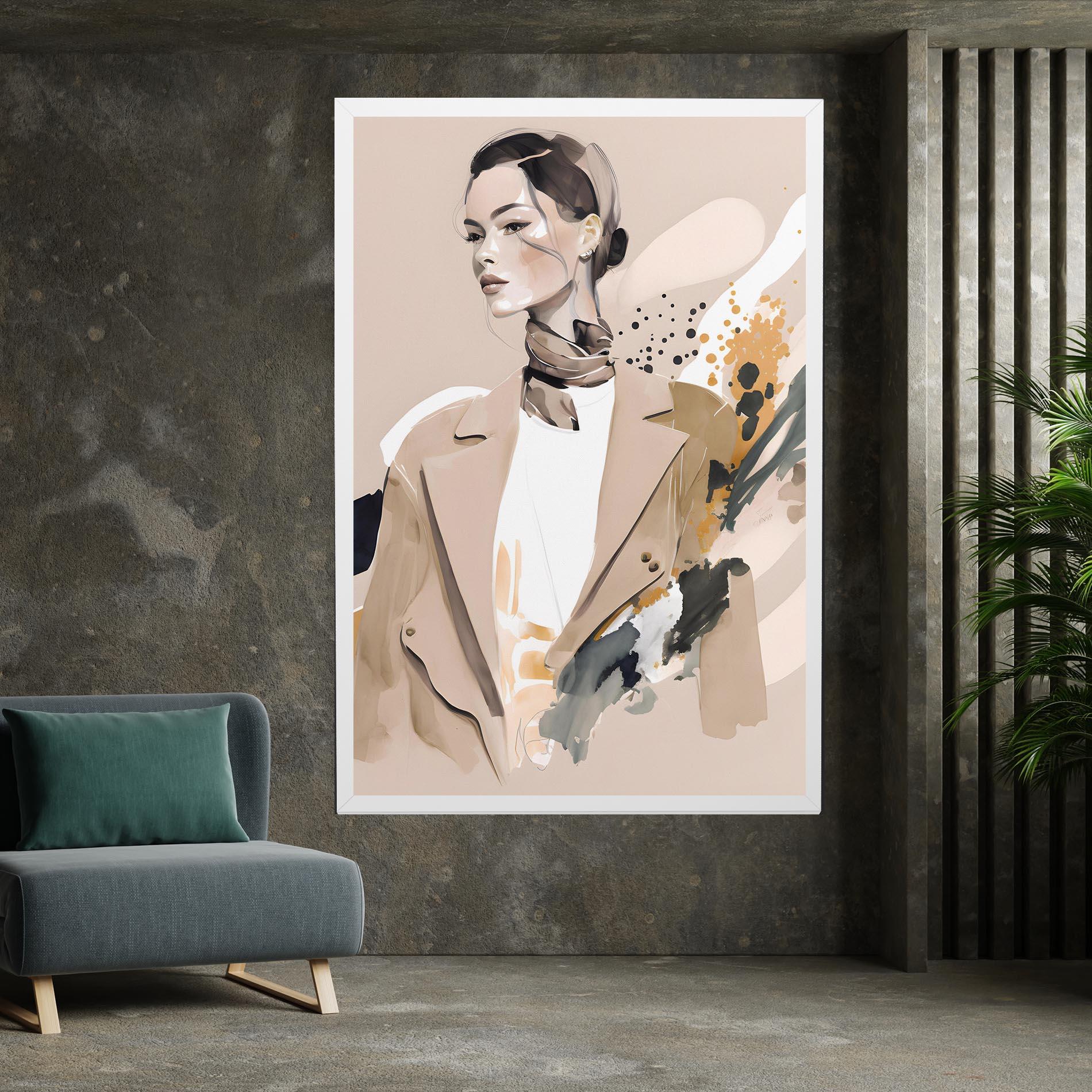 Vászonkép Watercolor Stylish Model mockup 7