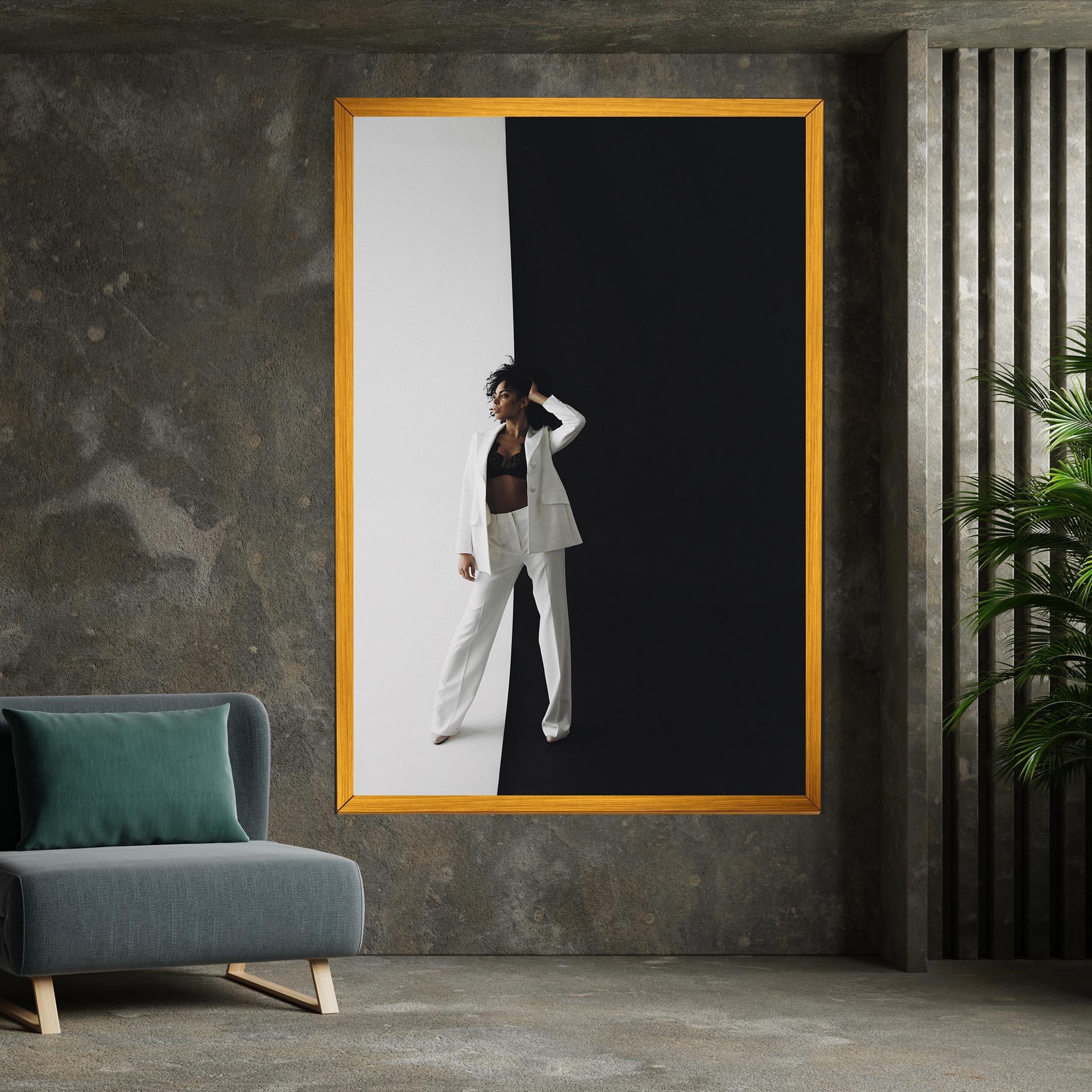 Vászonkép African Girl White Outfit mockup 7