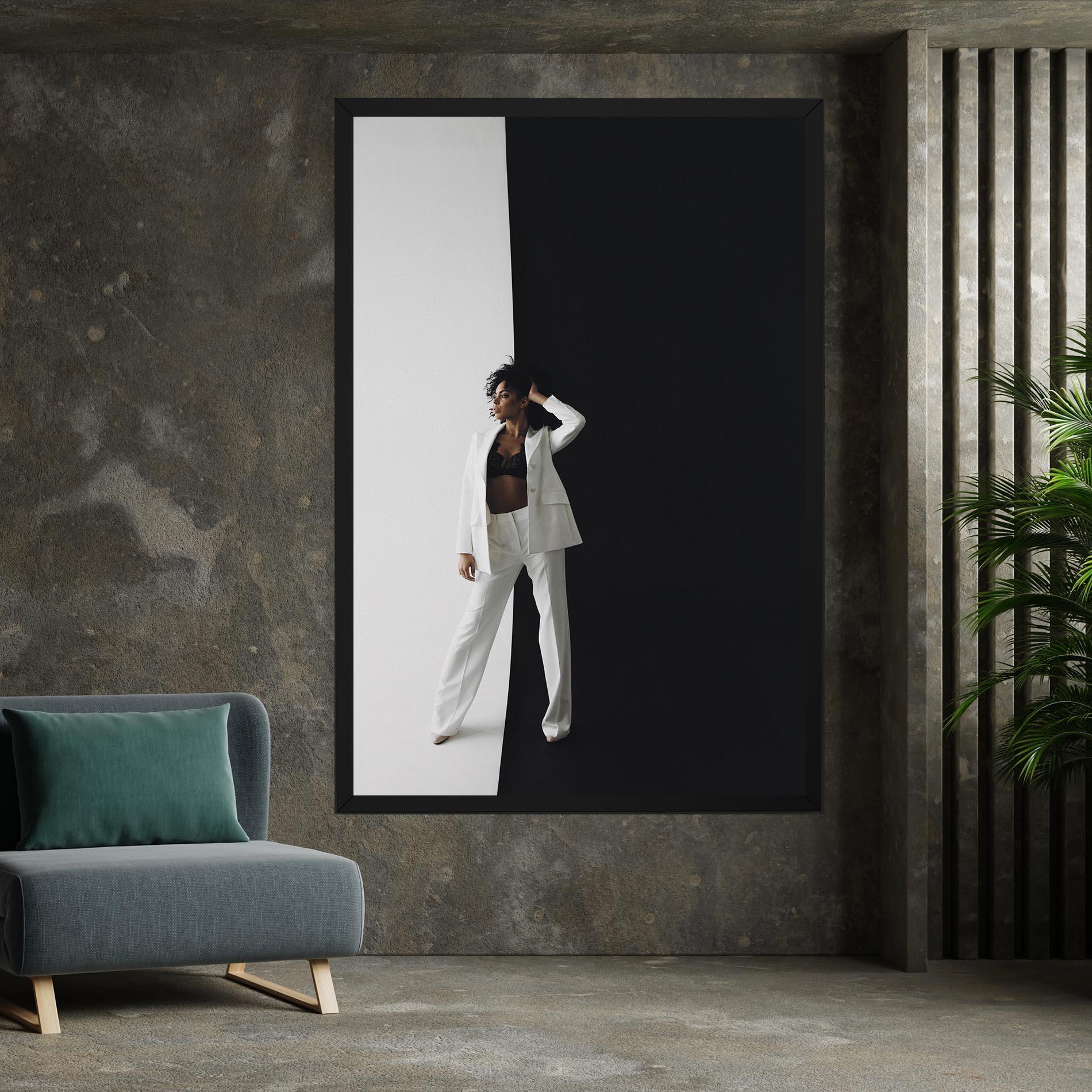 Vászonkép African Girl White Outfit mockup 7