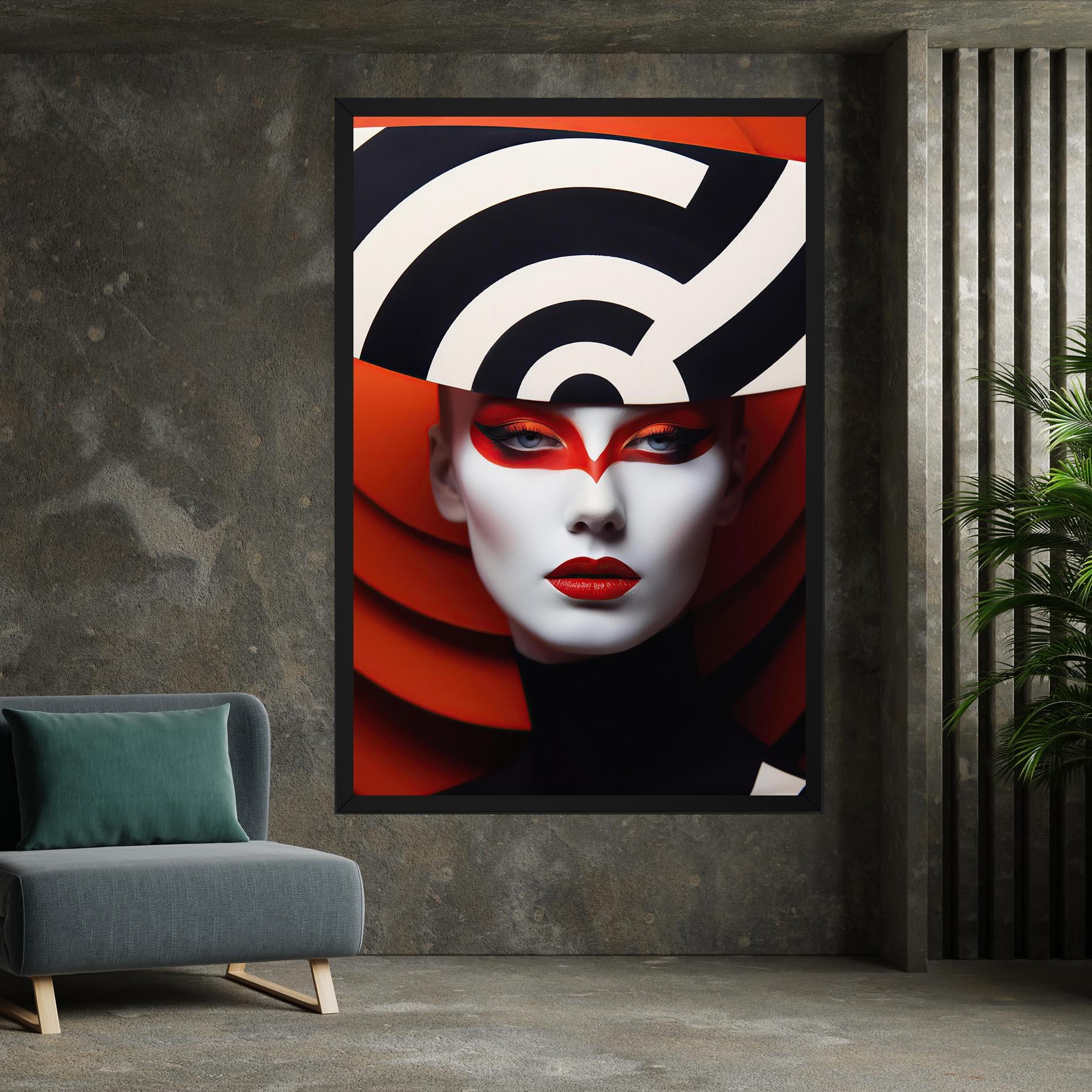 Vászonkép Red Black Woman Art mockup 7