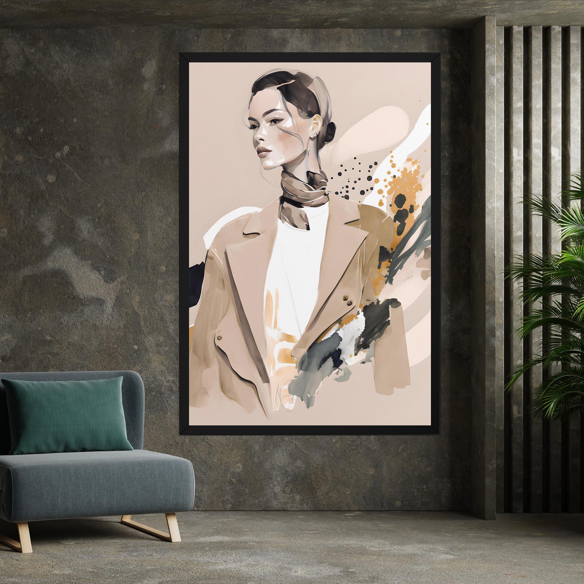 Vászonkép Watercolor Stylish Model mockup 7