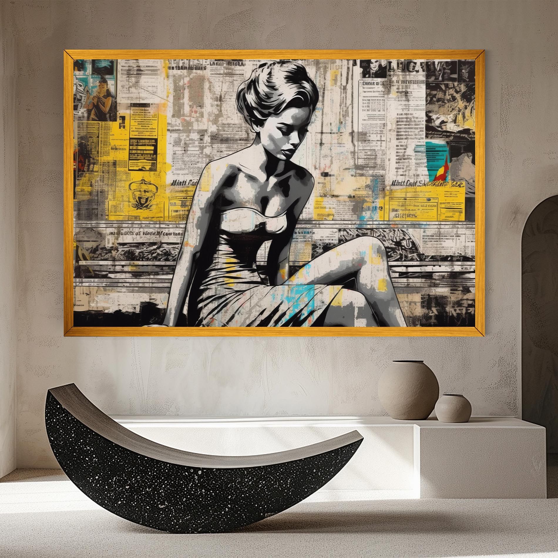 Newspaper Painting Girl mockup 8