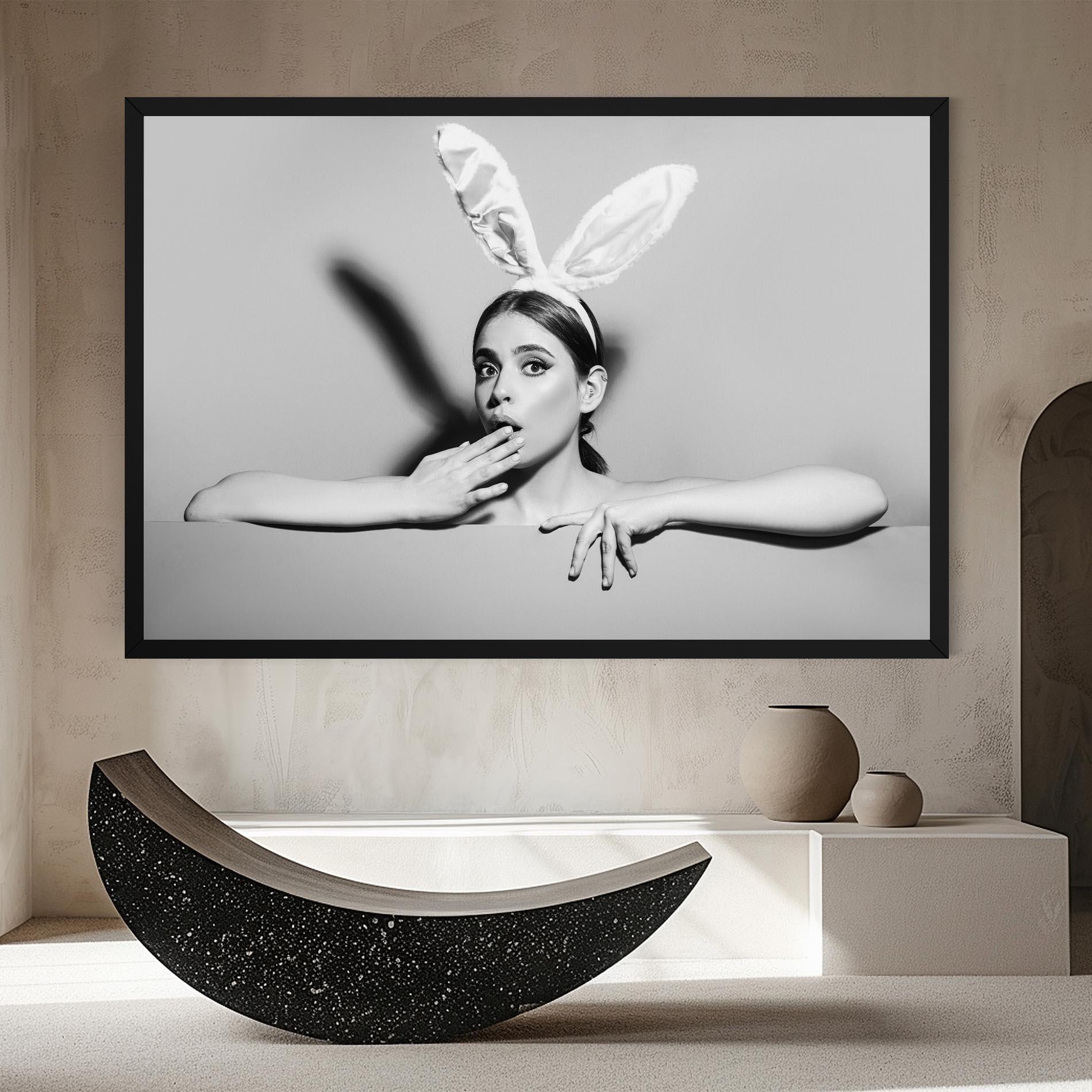Vászonkép Bunny Ears Peeking mockup 8