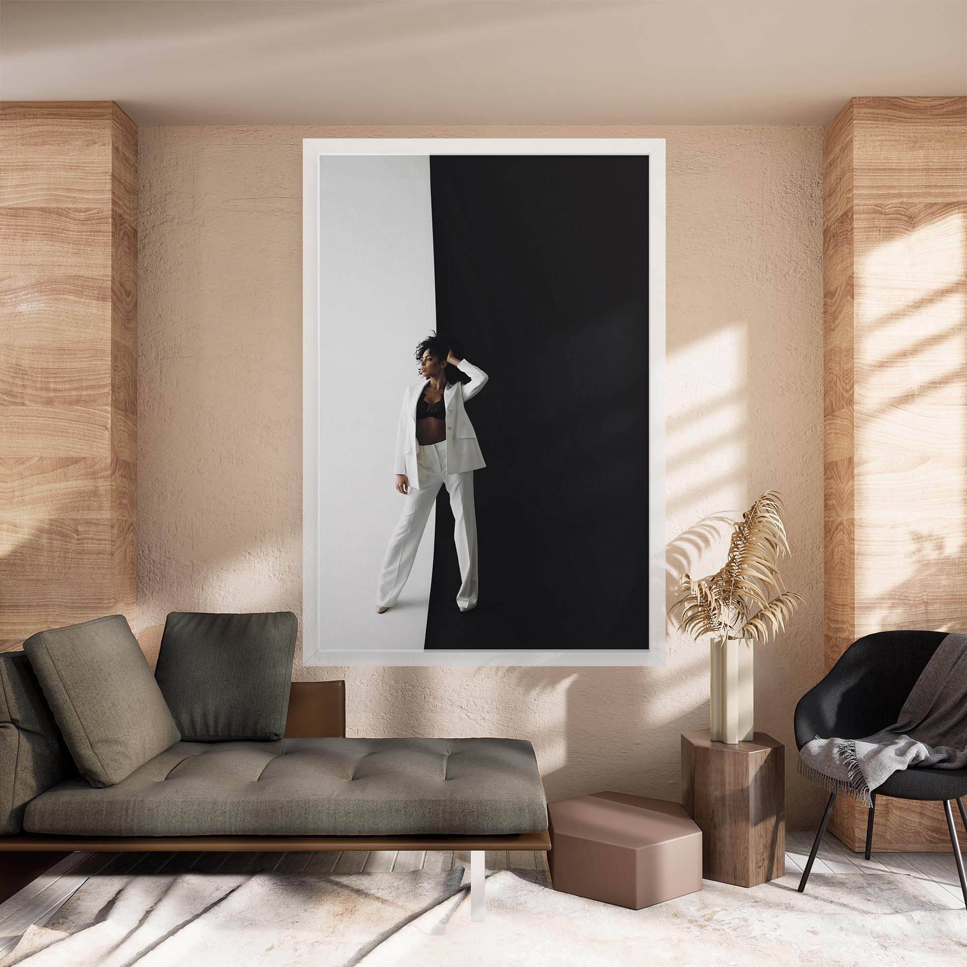 Vászonkép African Girl White Outfit mockup 8