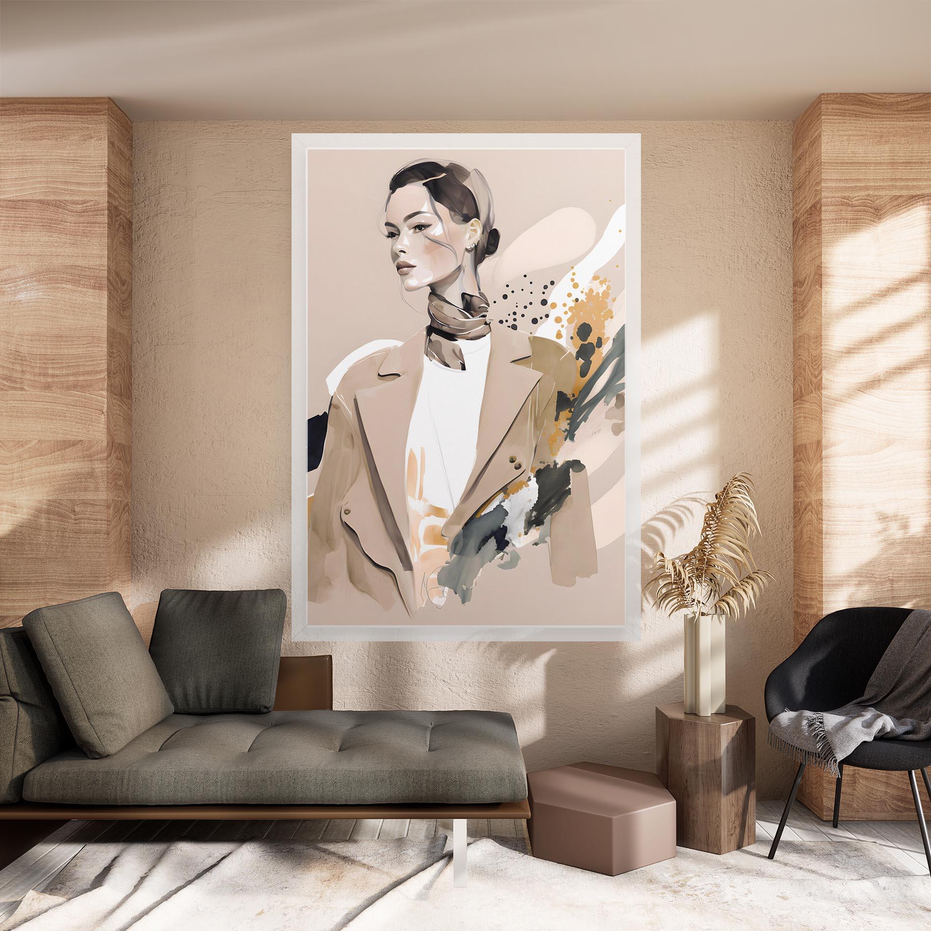 Vászonkép Watercolor Stylish Model mockup 8