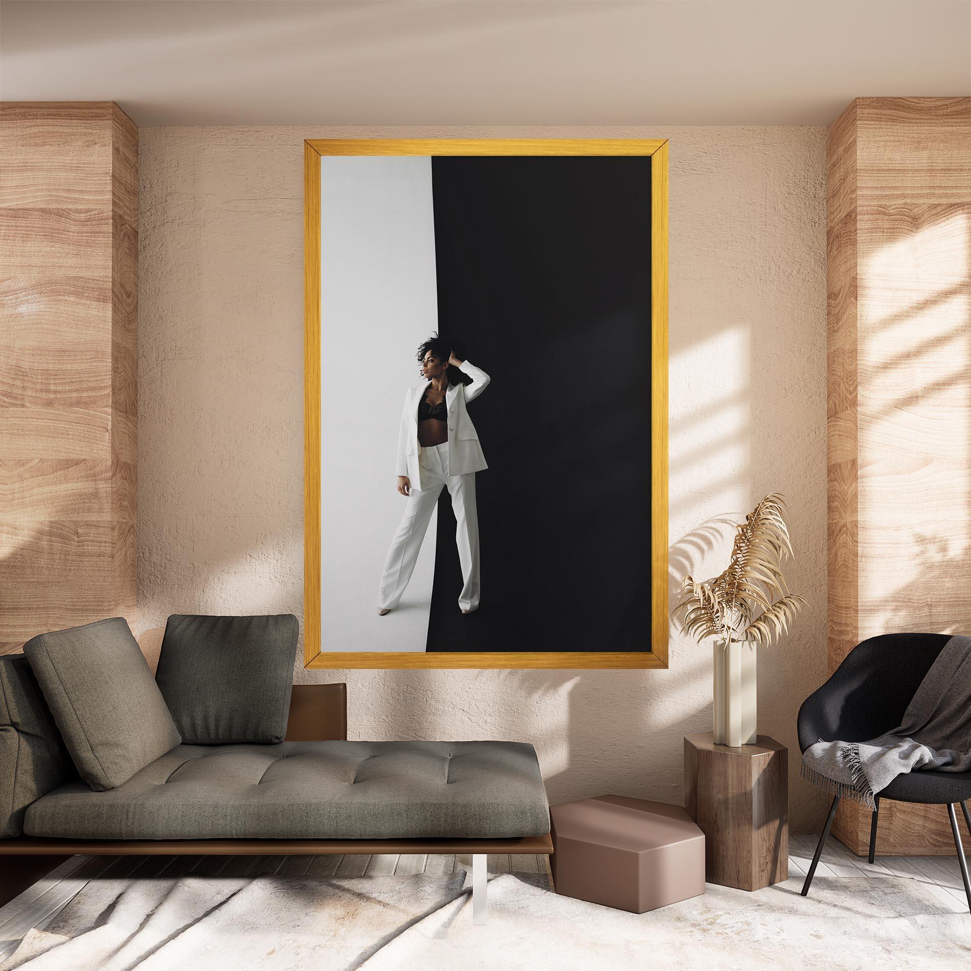 Vászonkép African Girl White Outfit mockup 8