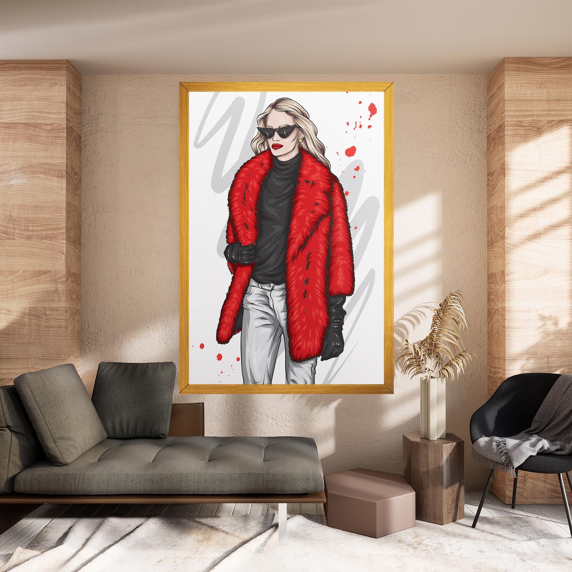 Vászonkép Black Blouse Woman mockup 8