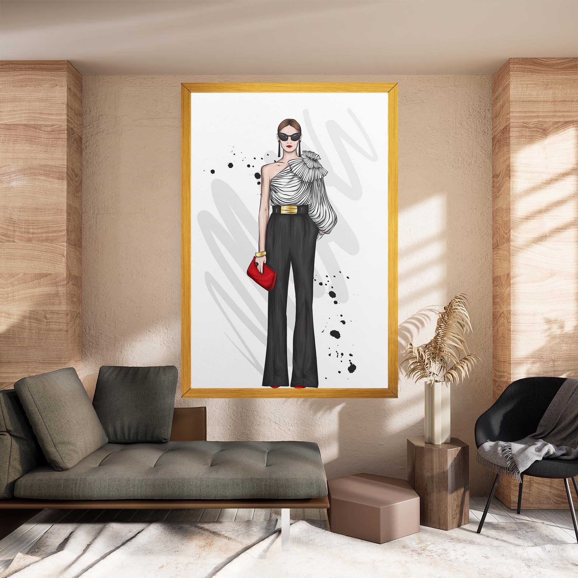 Vászonkép Tall Black Pants mockup 8