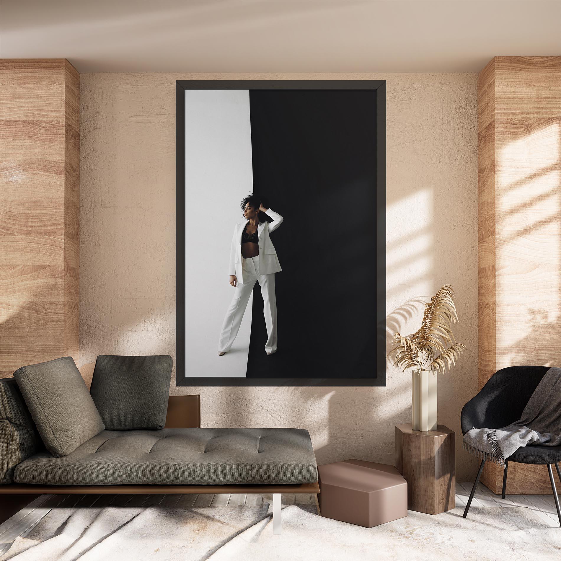 Vászonkép African Girl White Outfit mockup 8