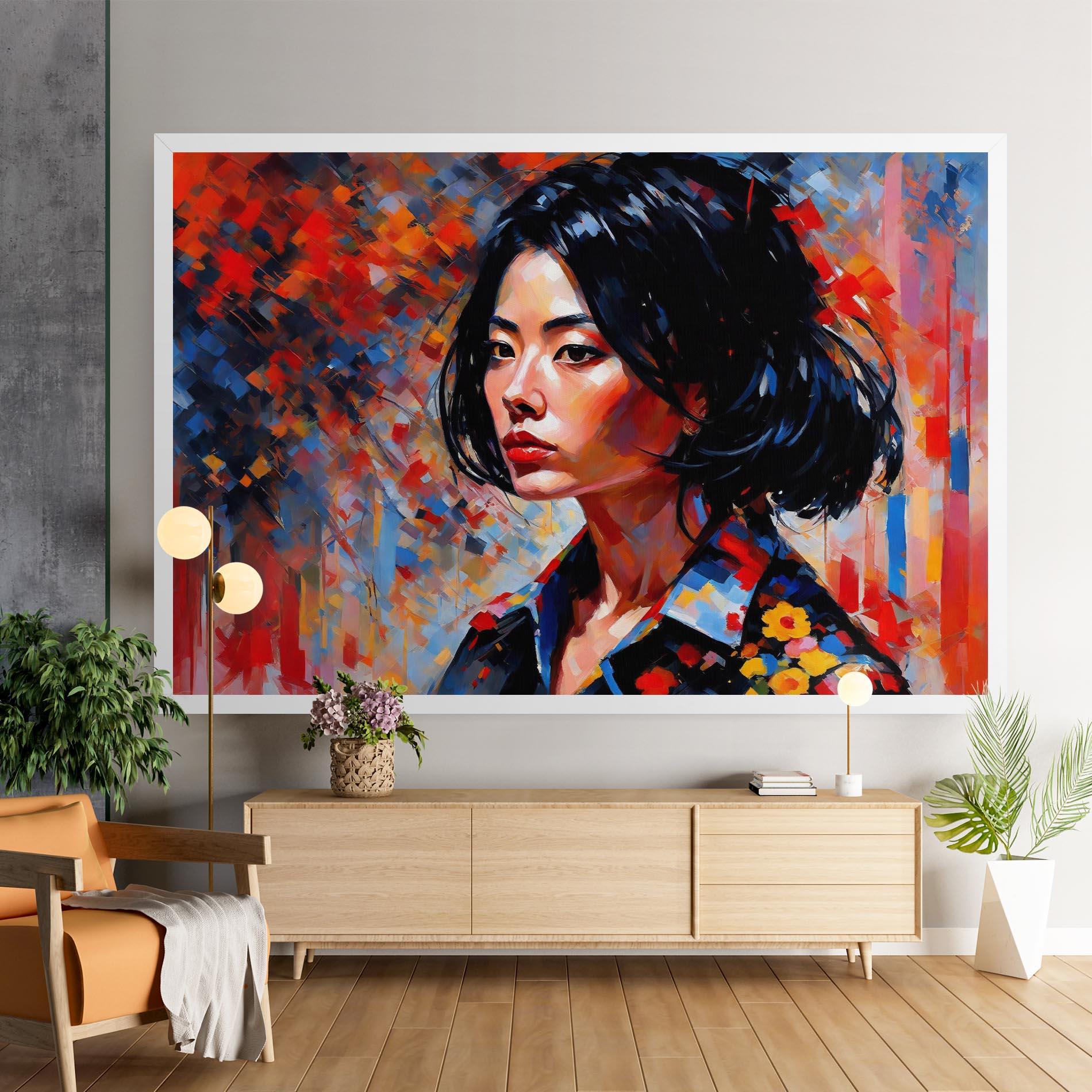 Vászonkép Beautiful Asian Woman mockup 9
