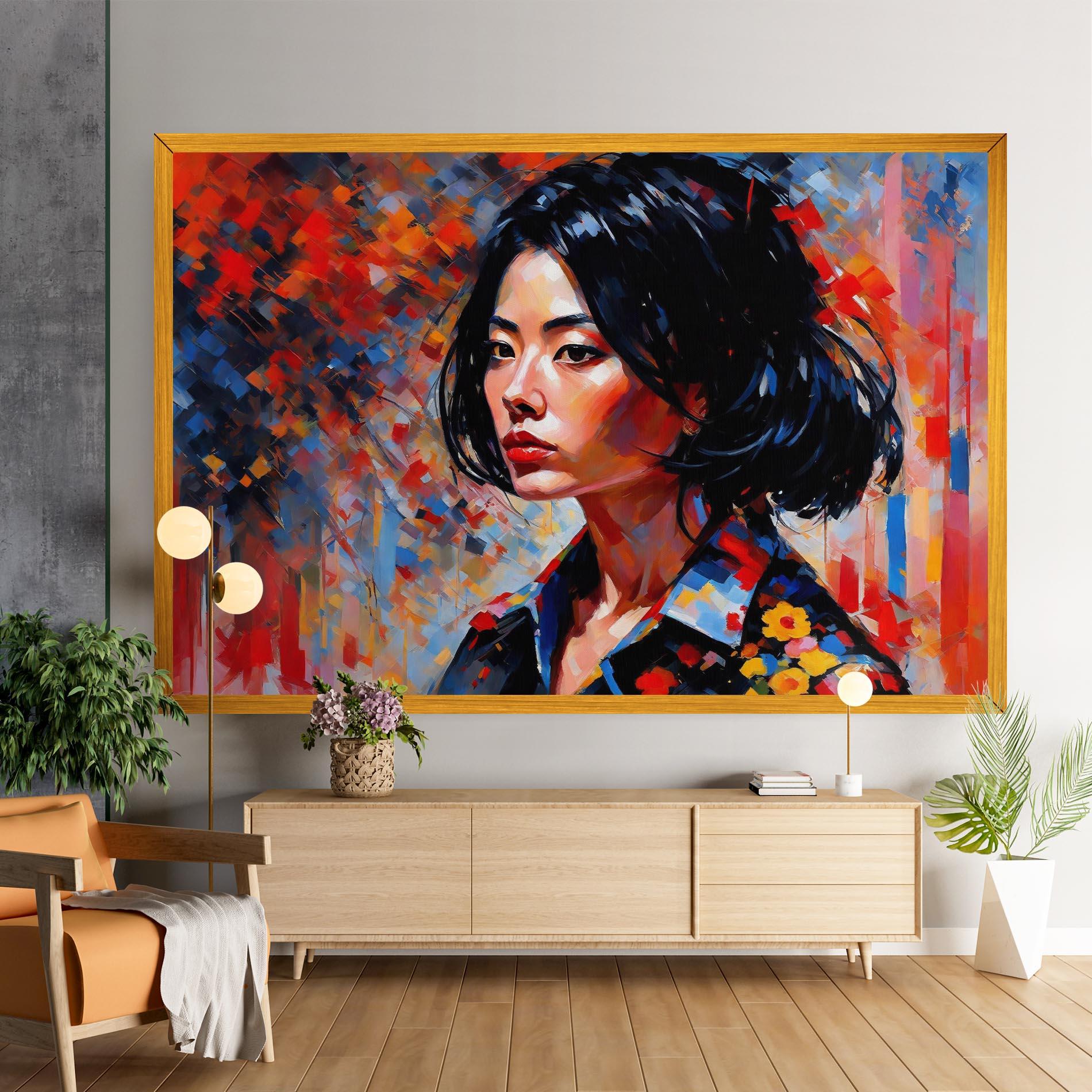 Vászonkép Beautiful Asian Woman mockup 9