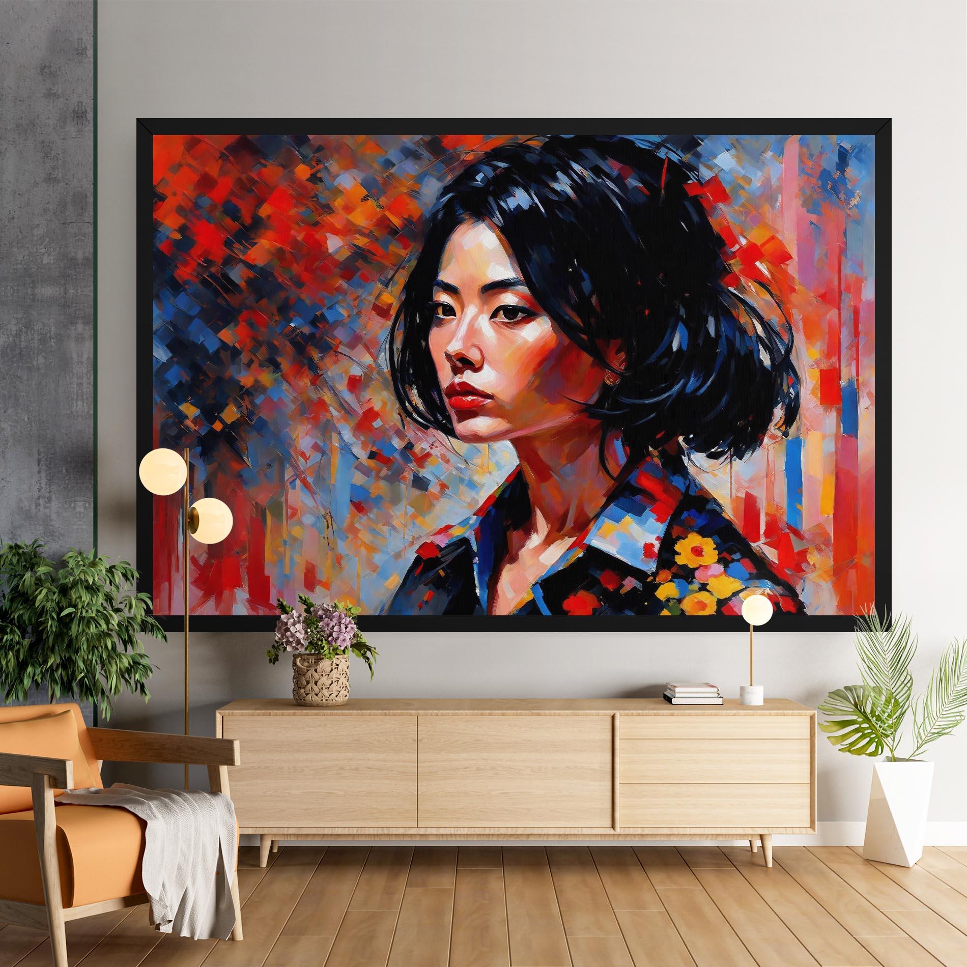 Vászonkép Beautiful Asian Woman mockup 9