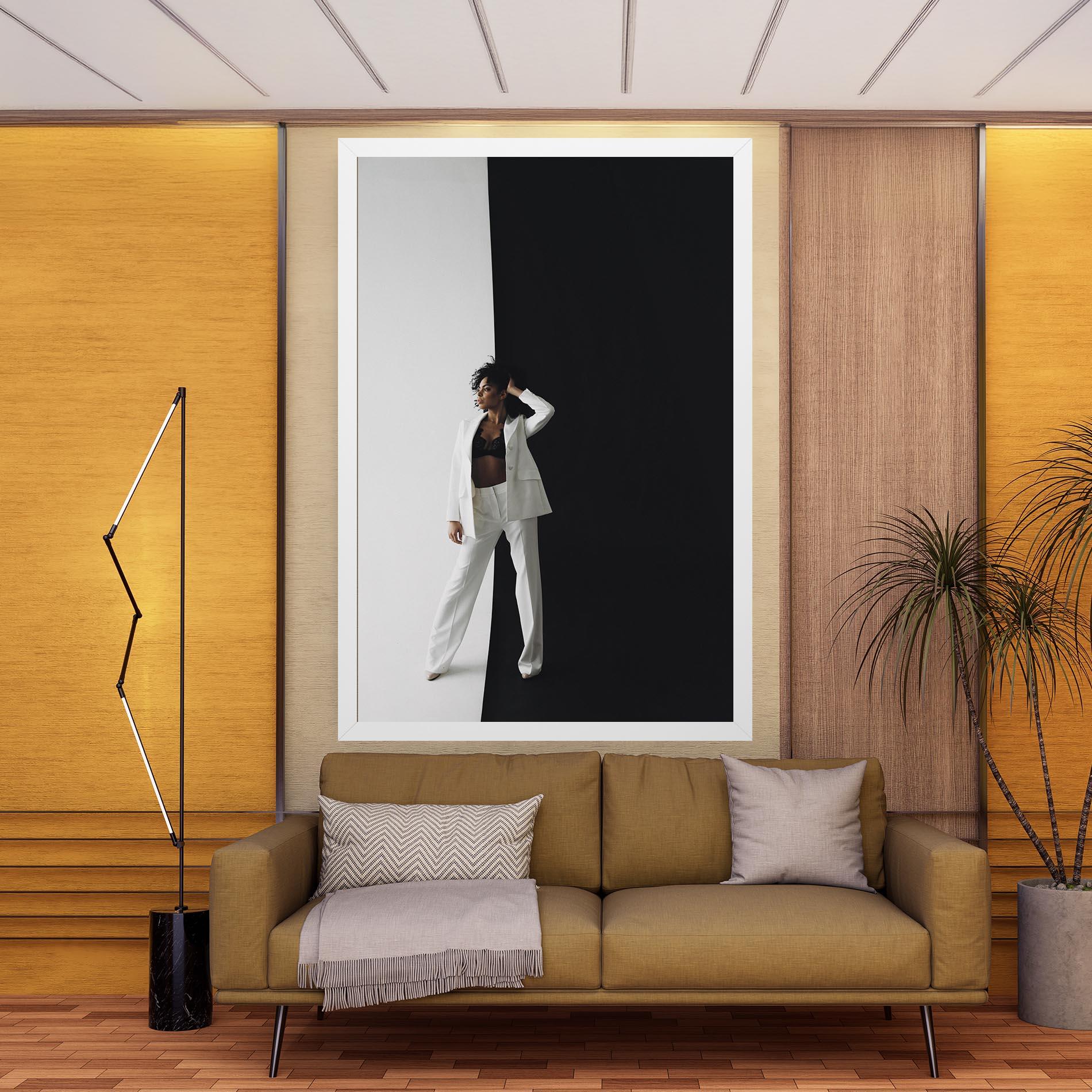 Vászonkép African Girl White Outfit mockup 9