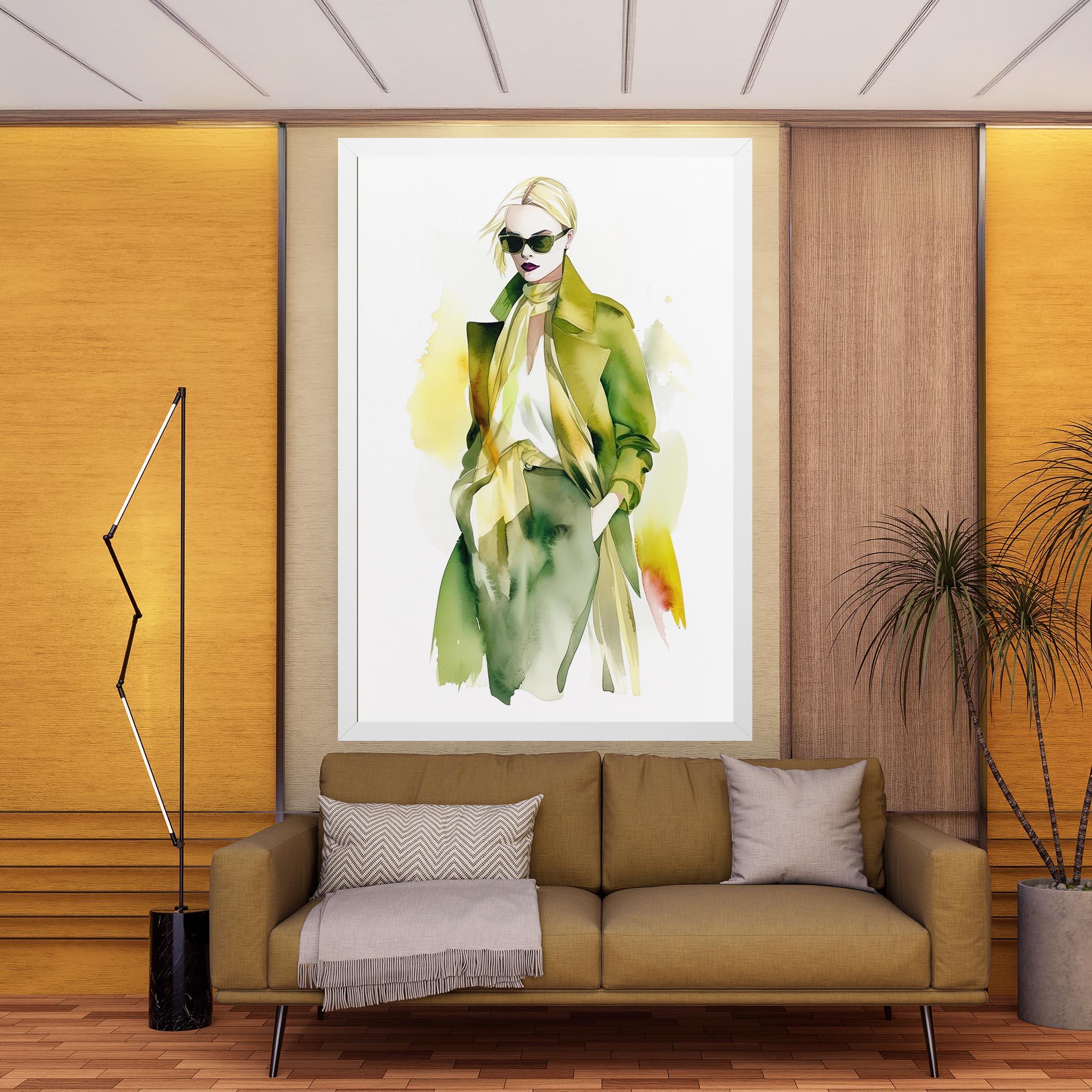 Vászonkép Woman Green Fashion mockup 9