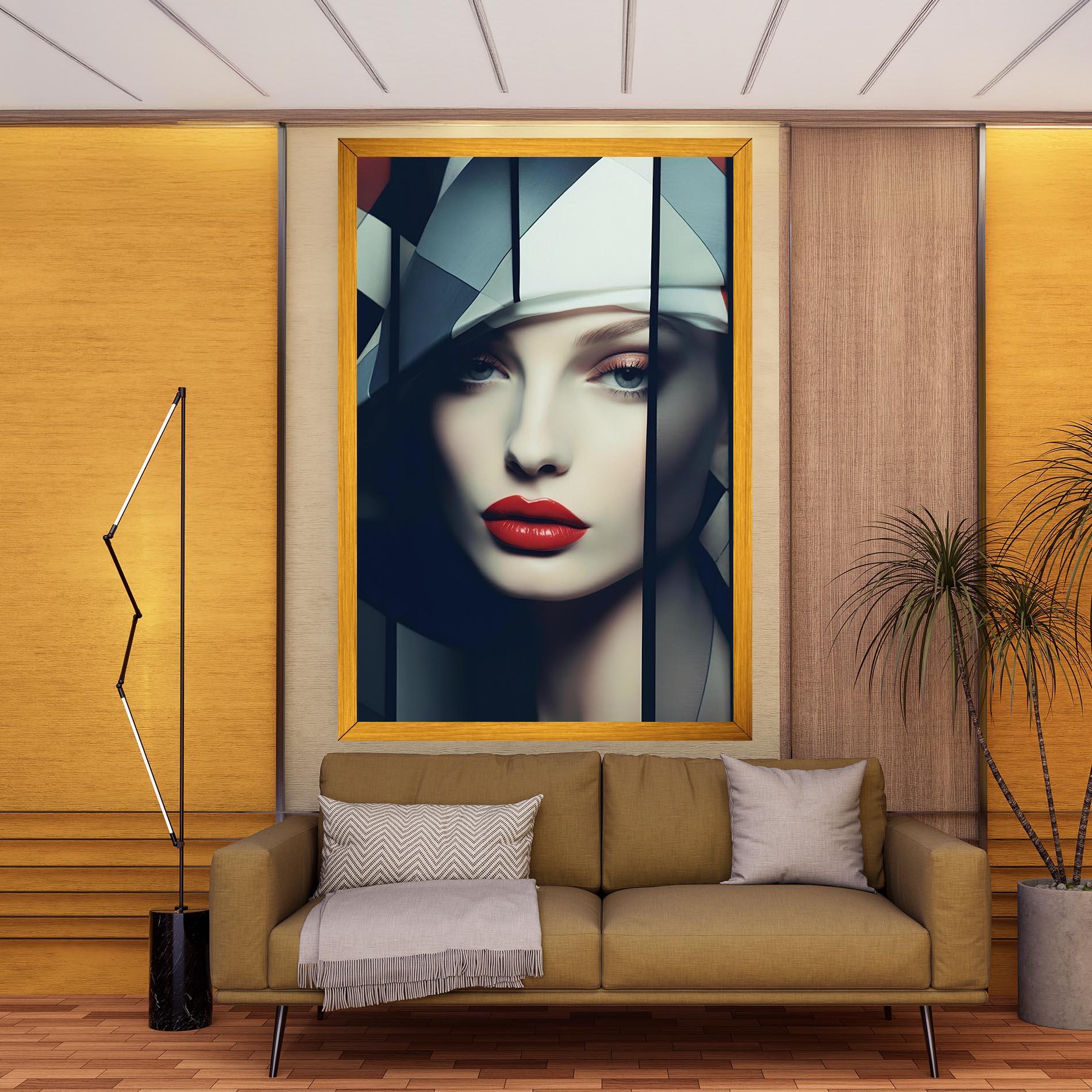 Vászonkép Big Juicy Lips Woman mockup 9