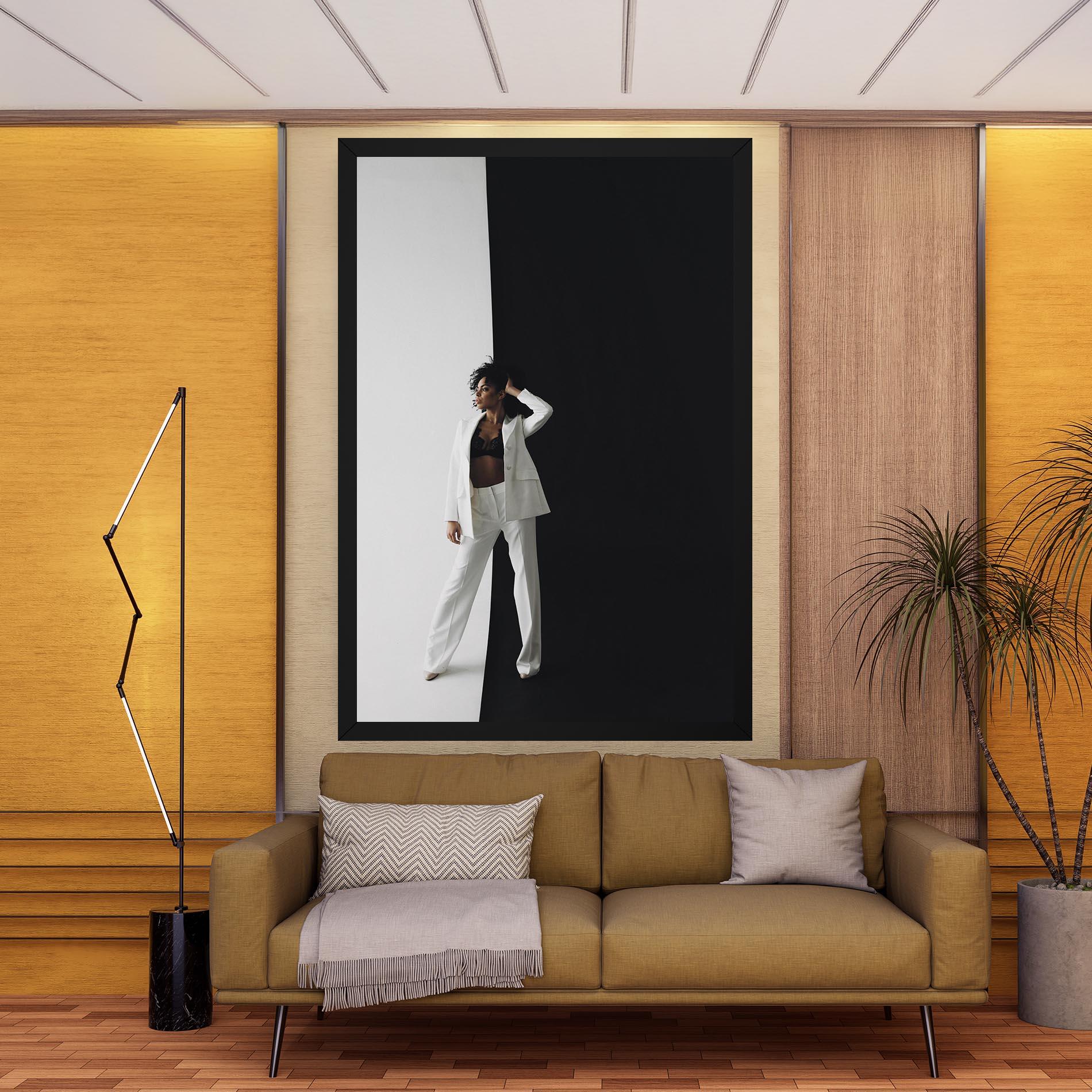 Vászonkép African Girl White Outfit mockup 9