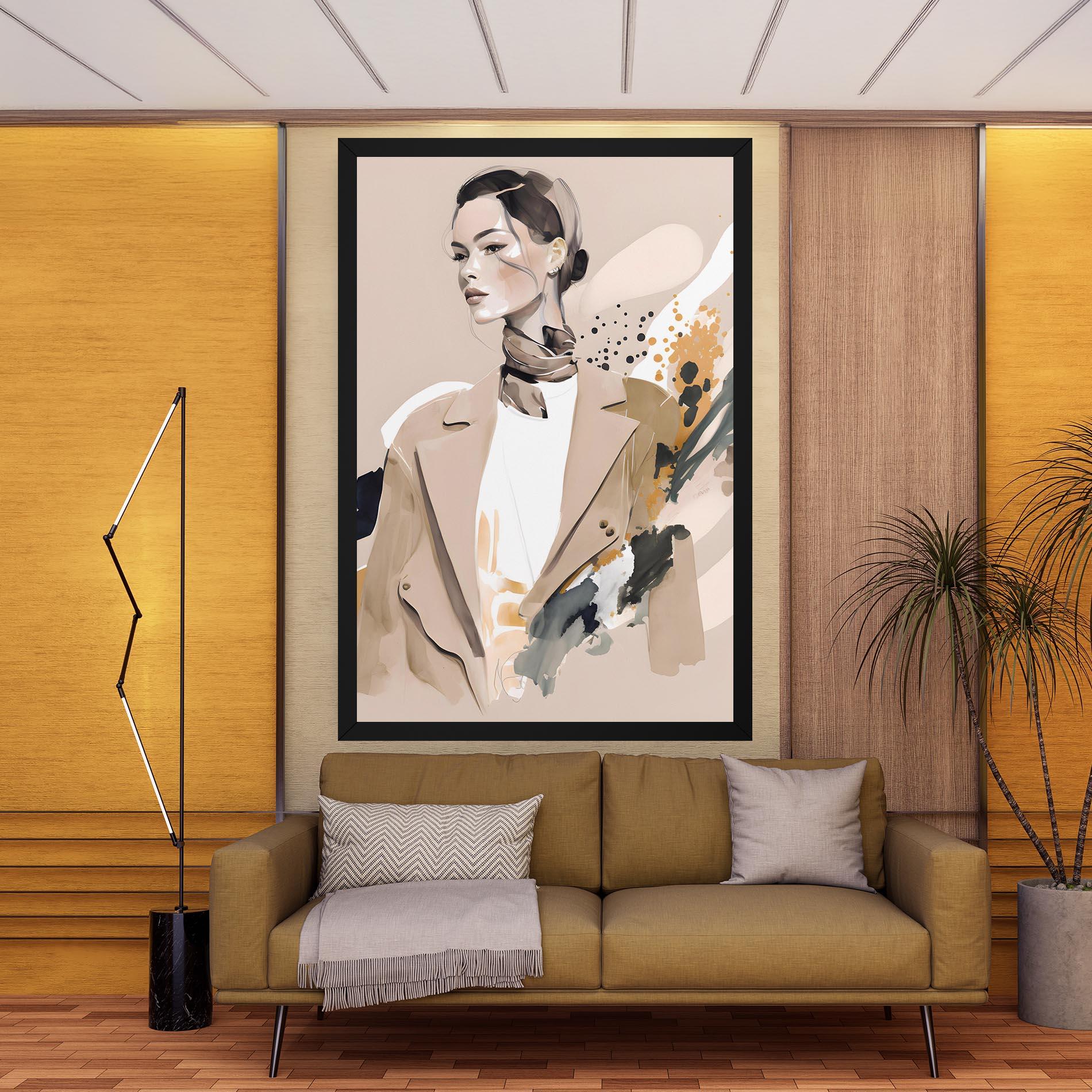 Vászonkép Watercolor Stylish Model mockup 9