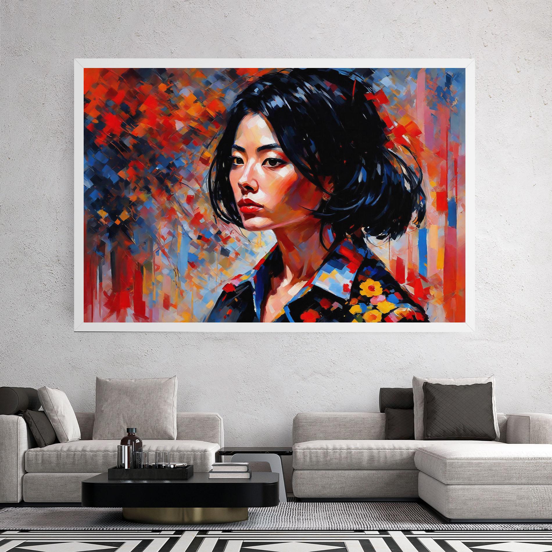 Vászonkép Beautiful Asian Woman mockup 2