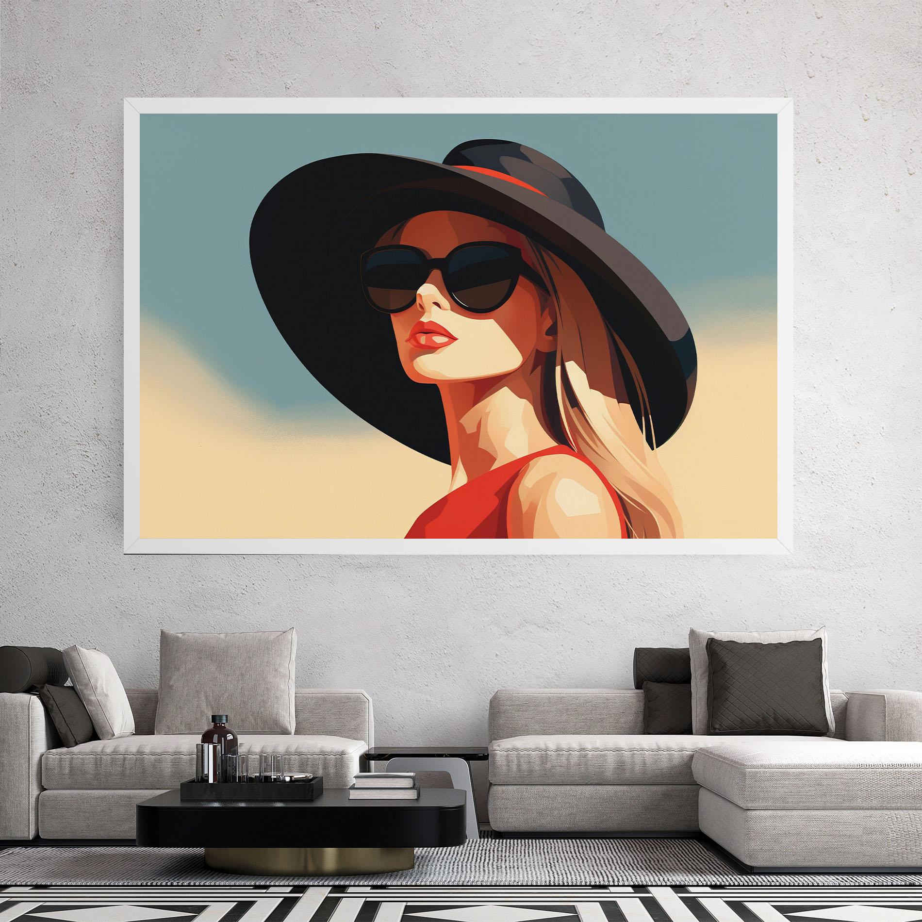 Vászonkép Caucasian Glamor Model mockup 2