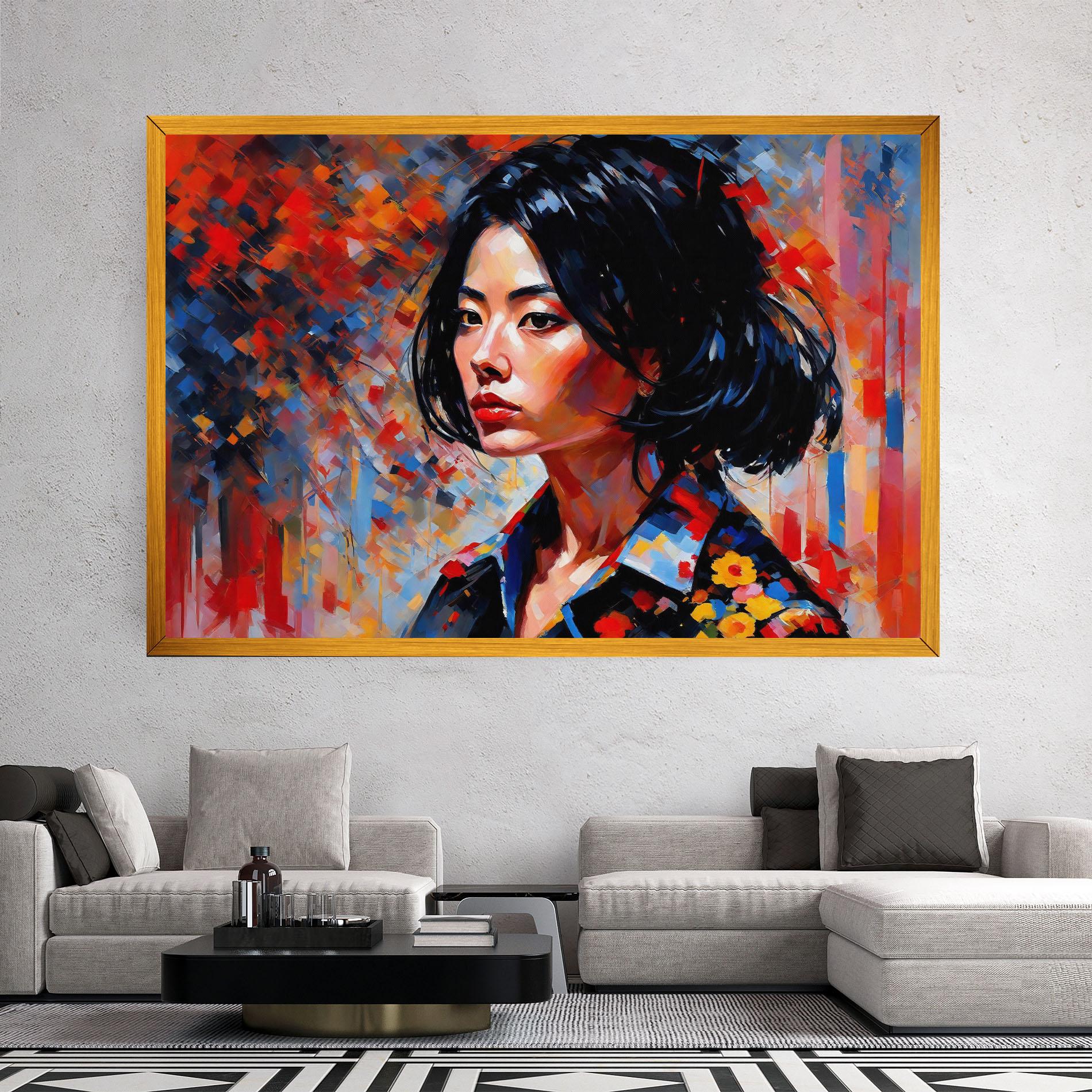 Vászonkép Beautiful Asian Woman mockup 2