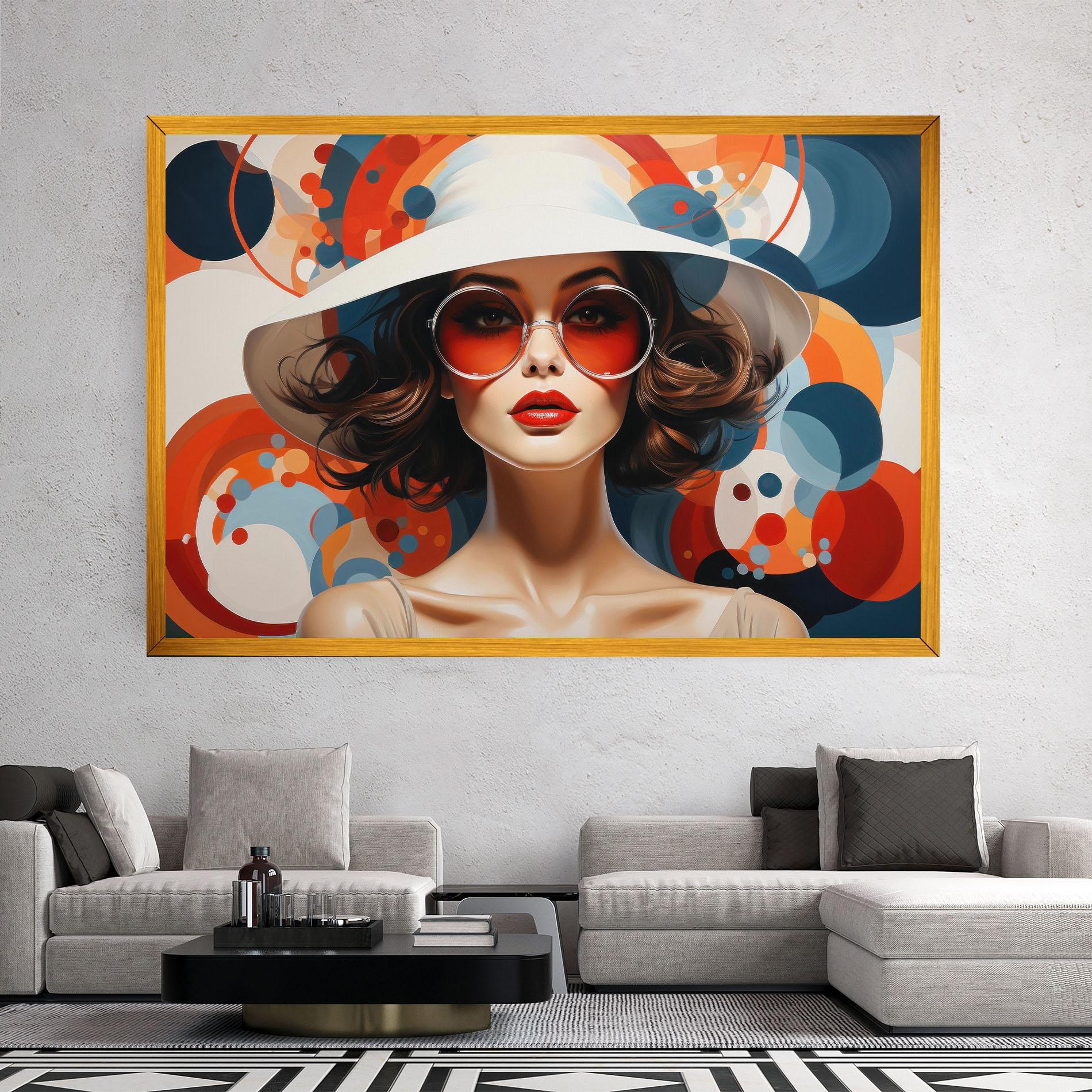 Vászonkép Big Glasses Woman mockup 2