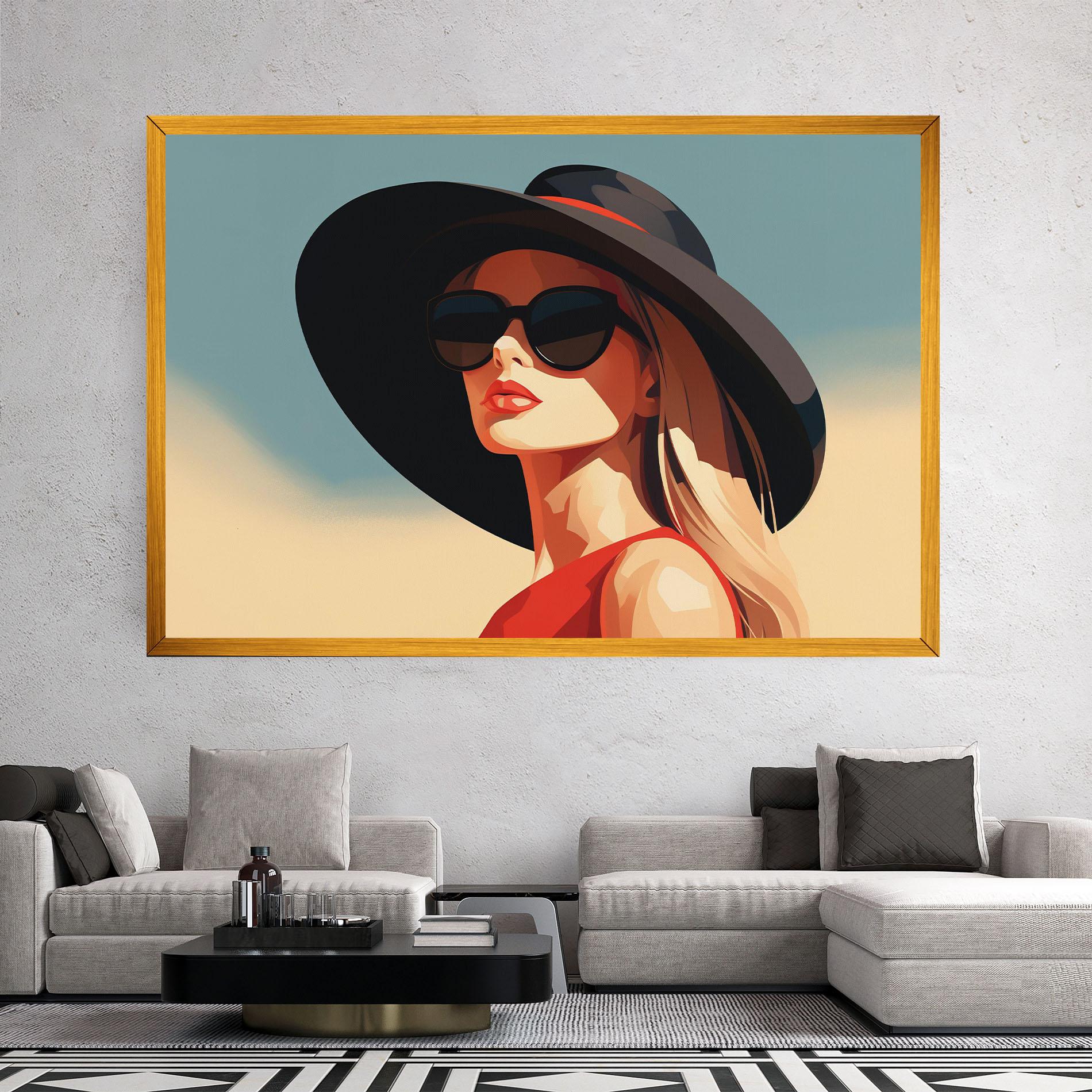 Vászonkép Caucasian Glamor Model mockup 2