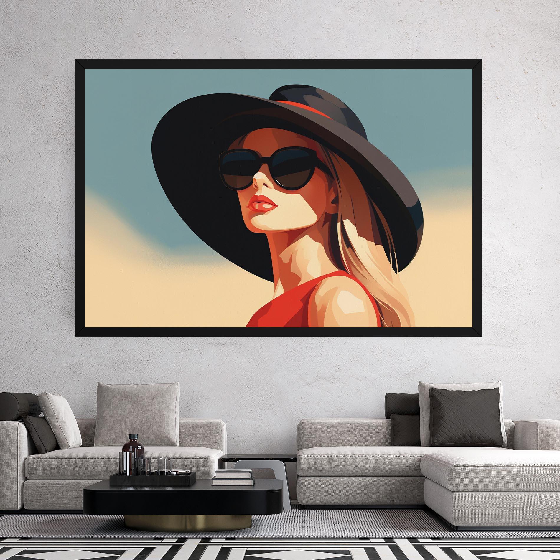 Vászonkép Caucasian Glamor Model mockup 2