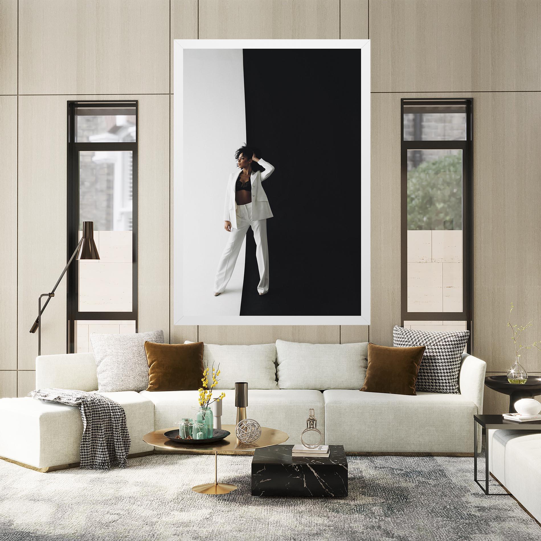 Vászonkép African Girl White Outfit mockup 2