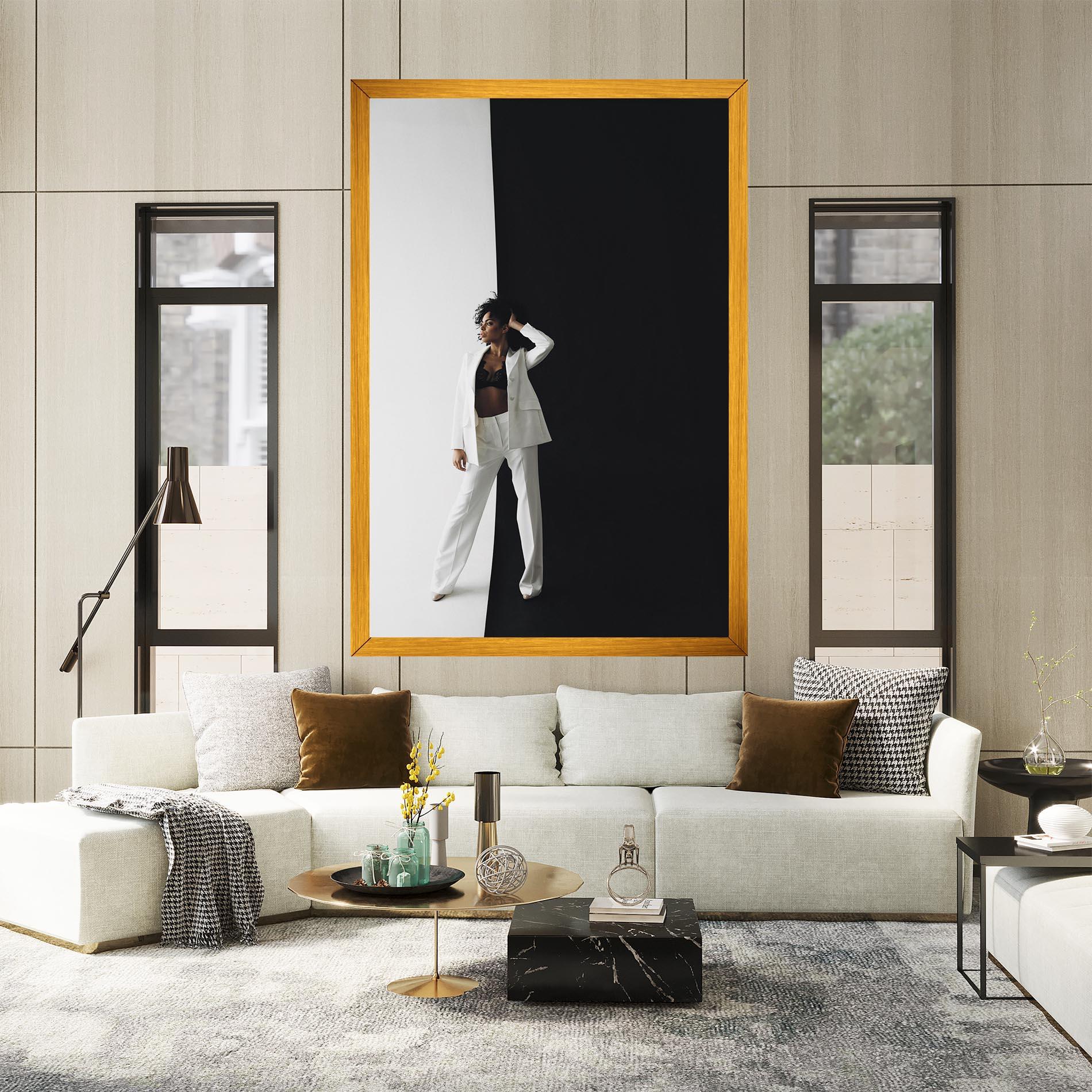 Vászonkép African Girl White Outfit mockup 2