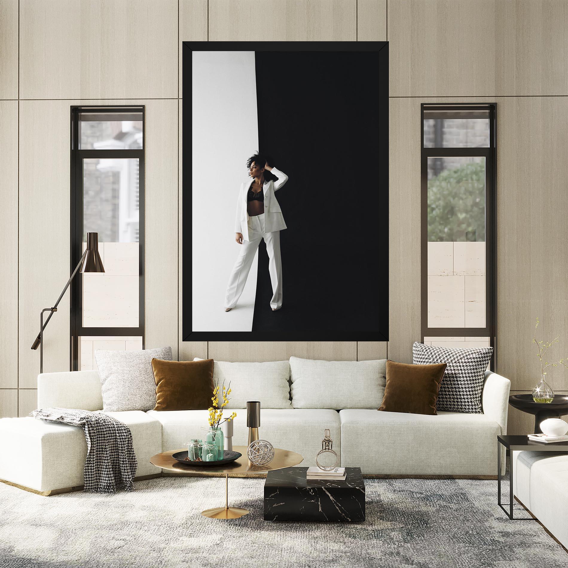 Vászonkép African Girl White Outfit mockup 2