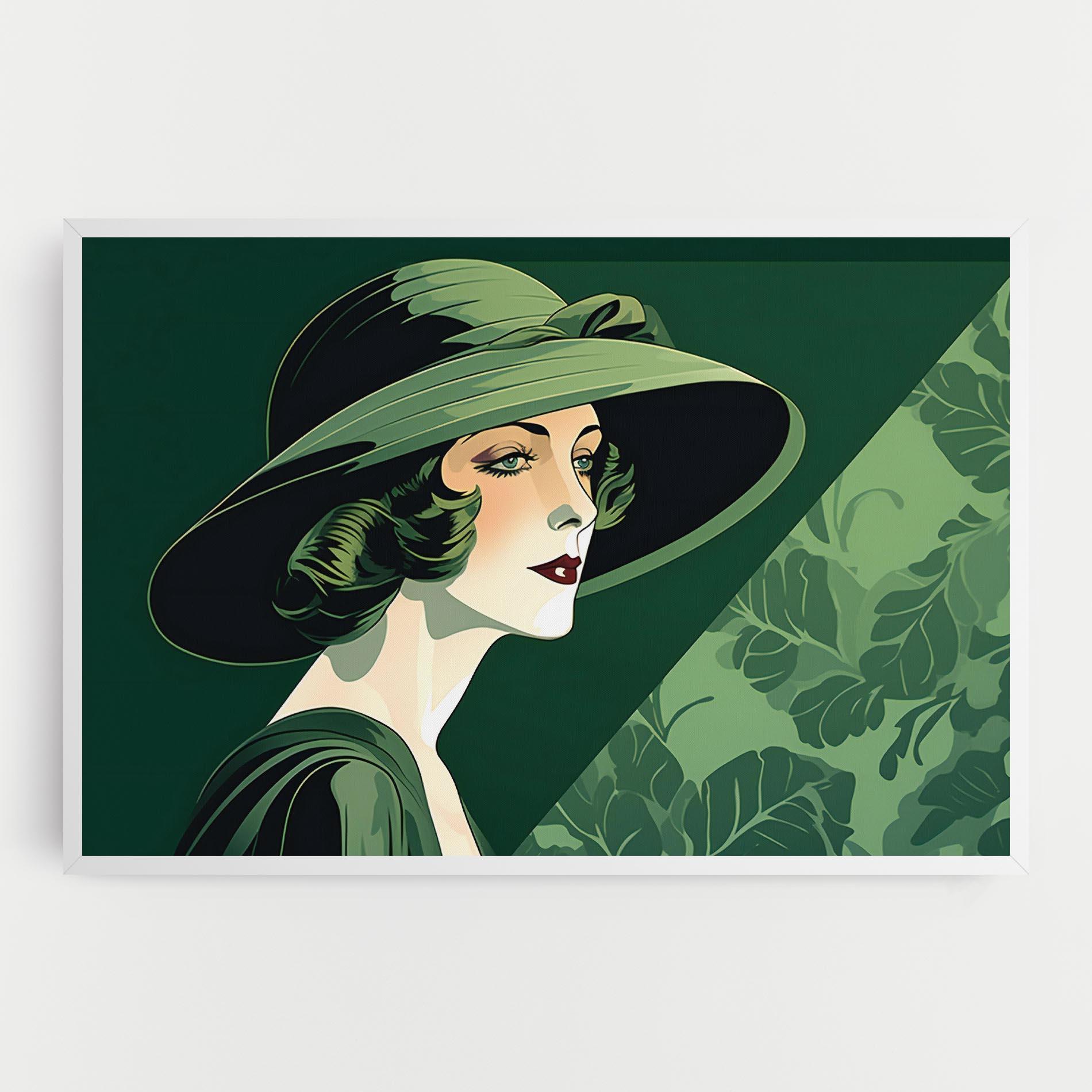Vászonkép Green Woman Painting mockup 0