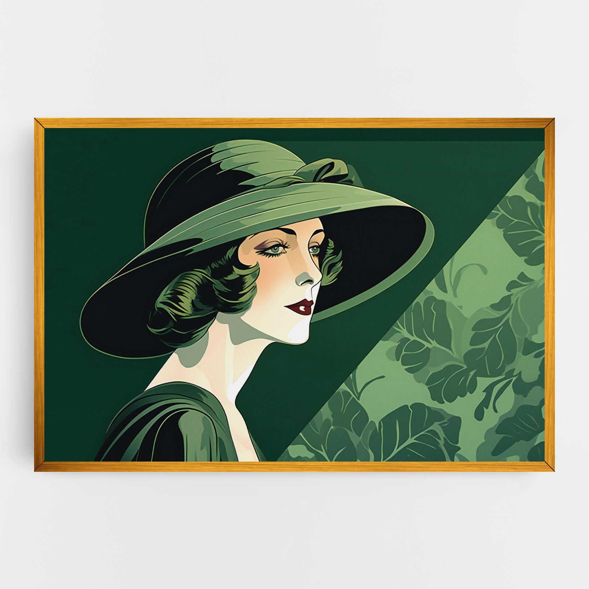 Vászonkép Green Woman Painting mockup 0