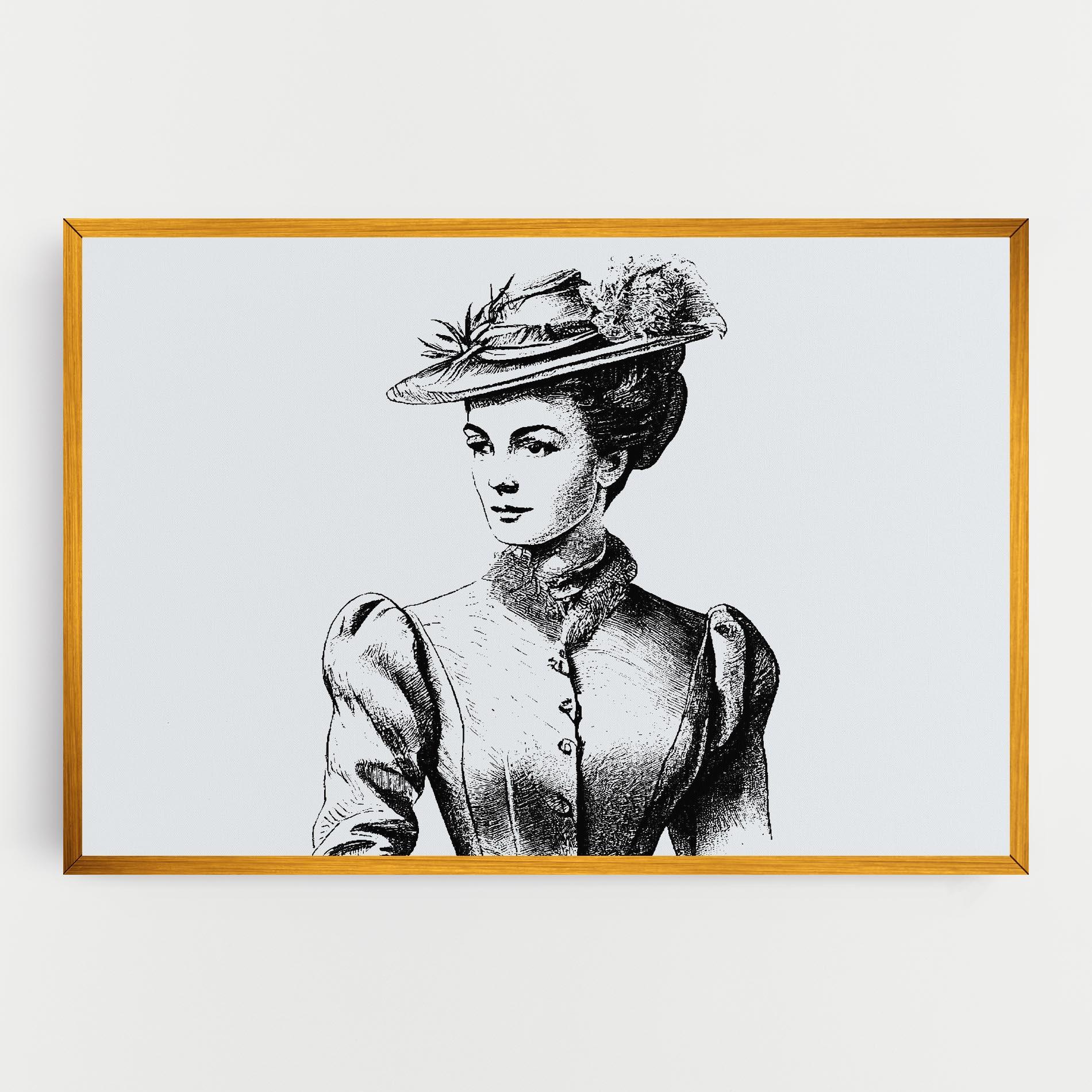 Vászonkép Noble Lady Hat mockup 0