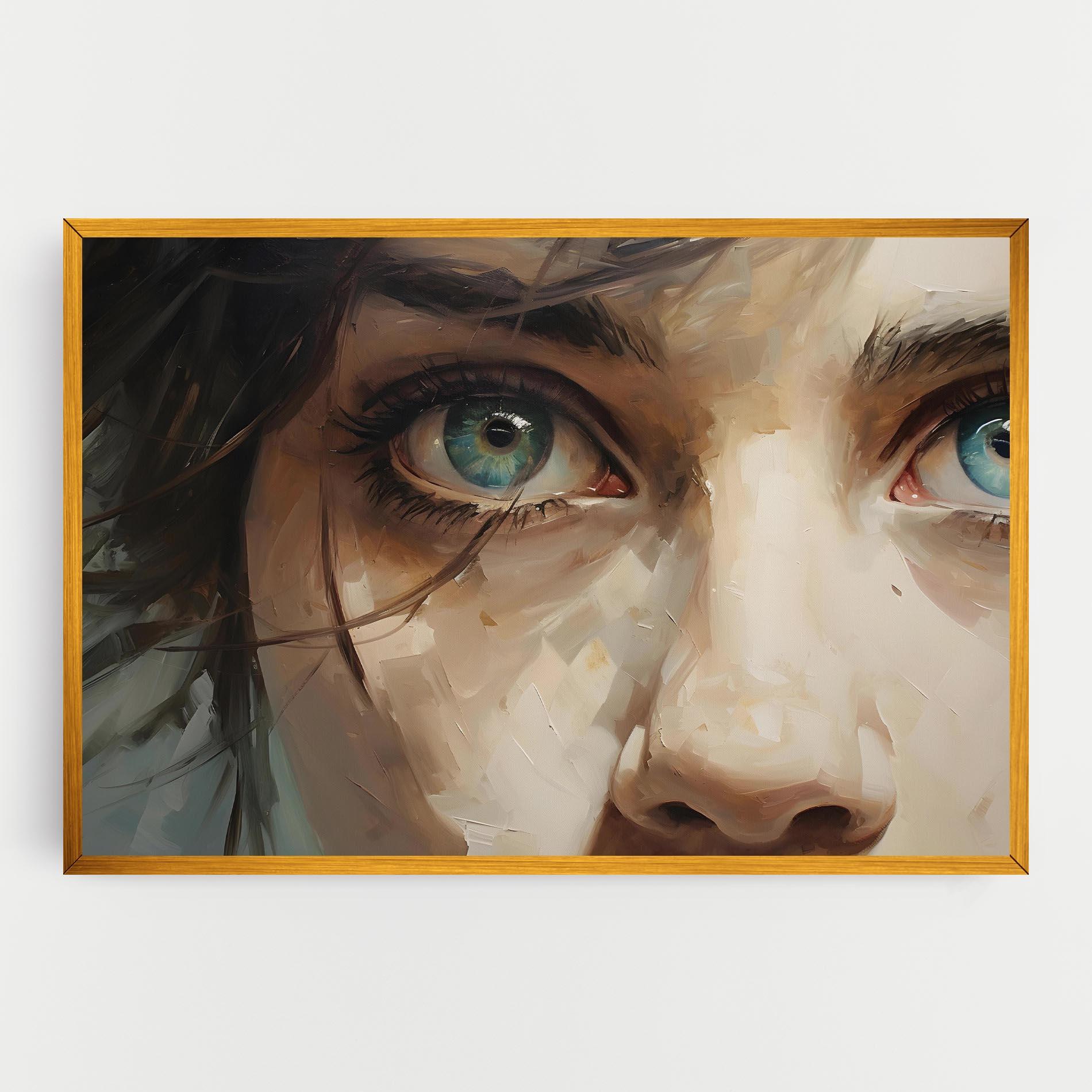 Vászonkép Vintage Blue Eyes Art mockup 0