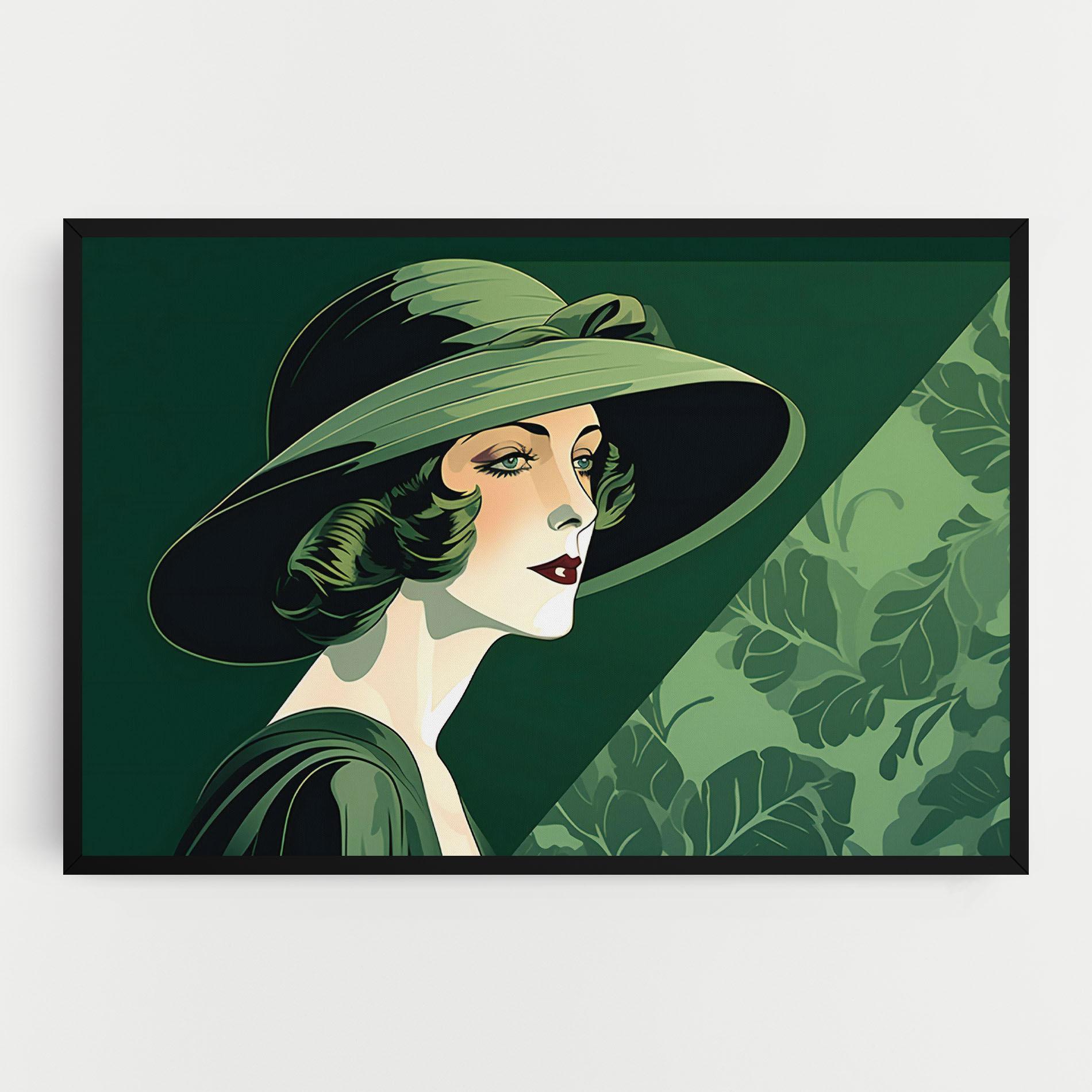 Vászonkép Green Woman Painting mockup 0