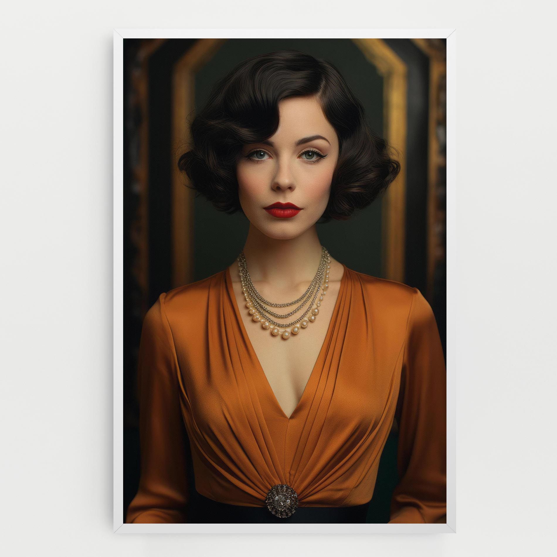 Orange Blouse Pearls mockup 0