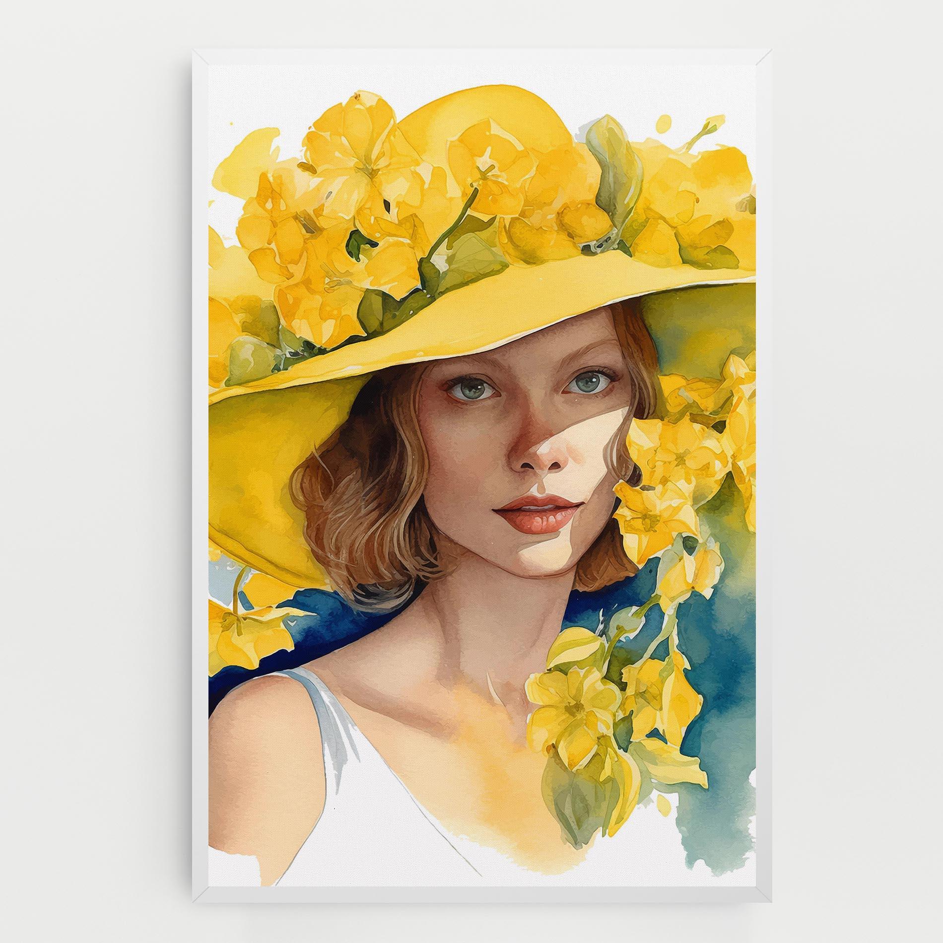 Vászonkép Yellow Hat Flowers mockup 0