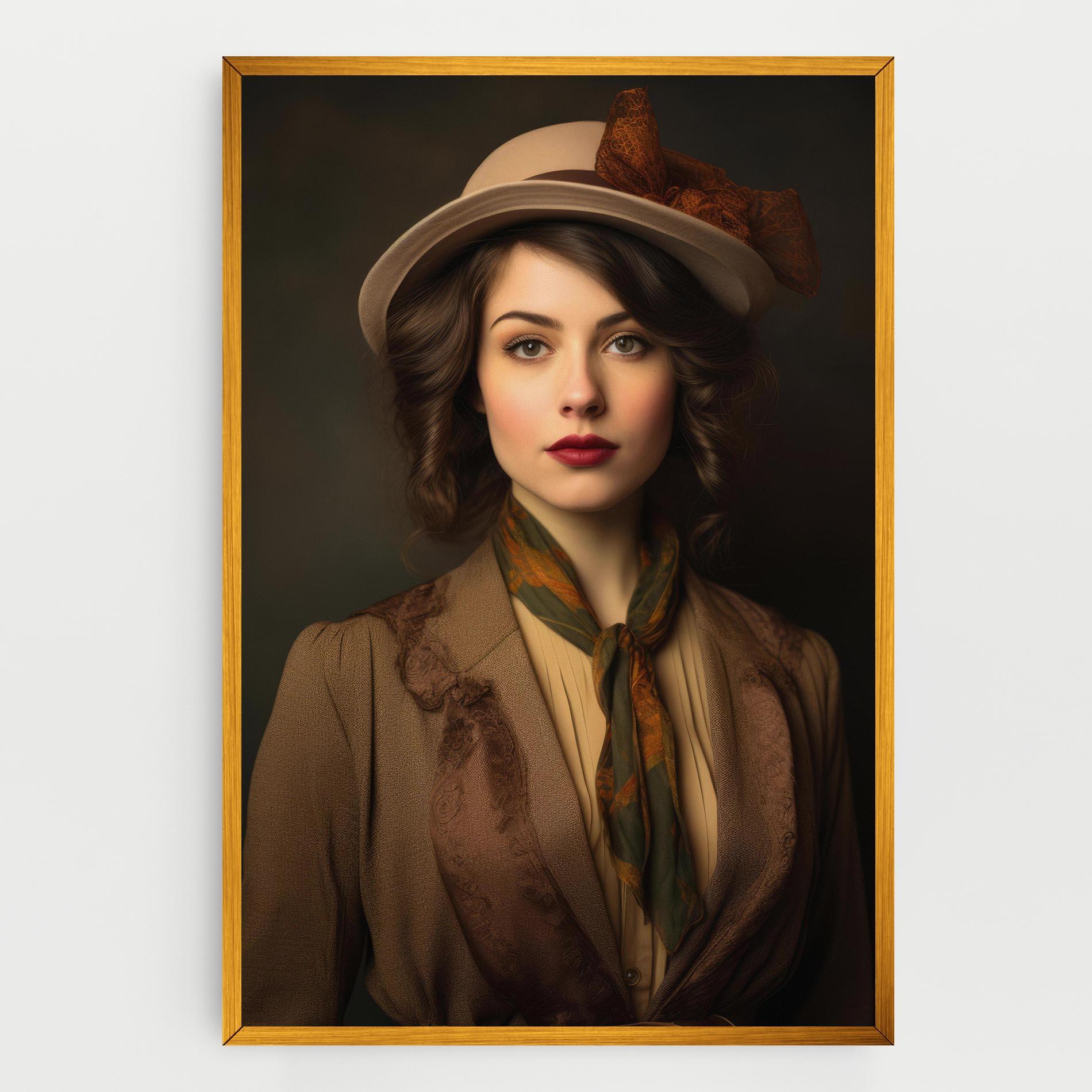 Vászonkép Cream Vintage Hat mockup 0