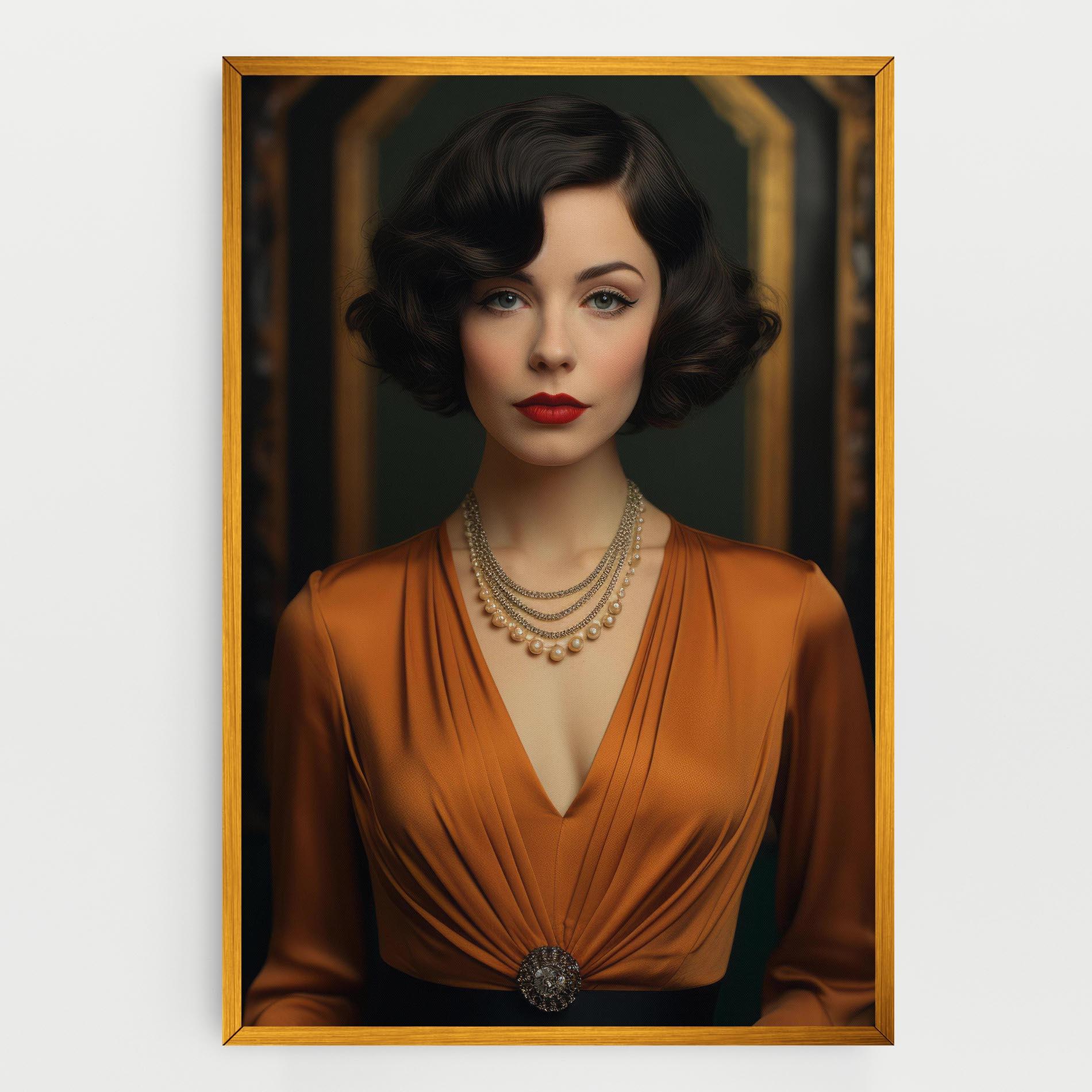 Vászonkép Orange Blouse Pearls mockup 0