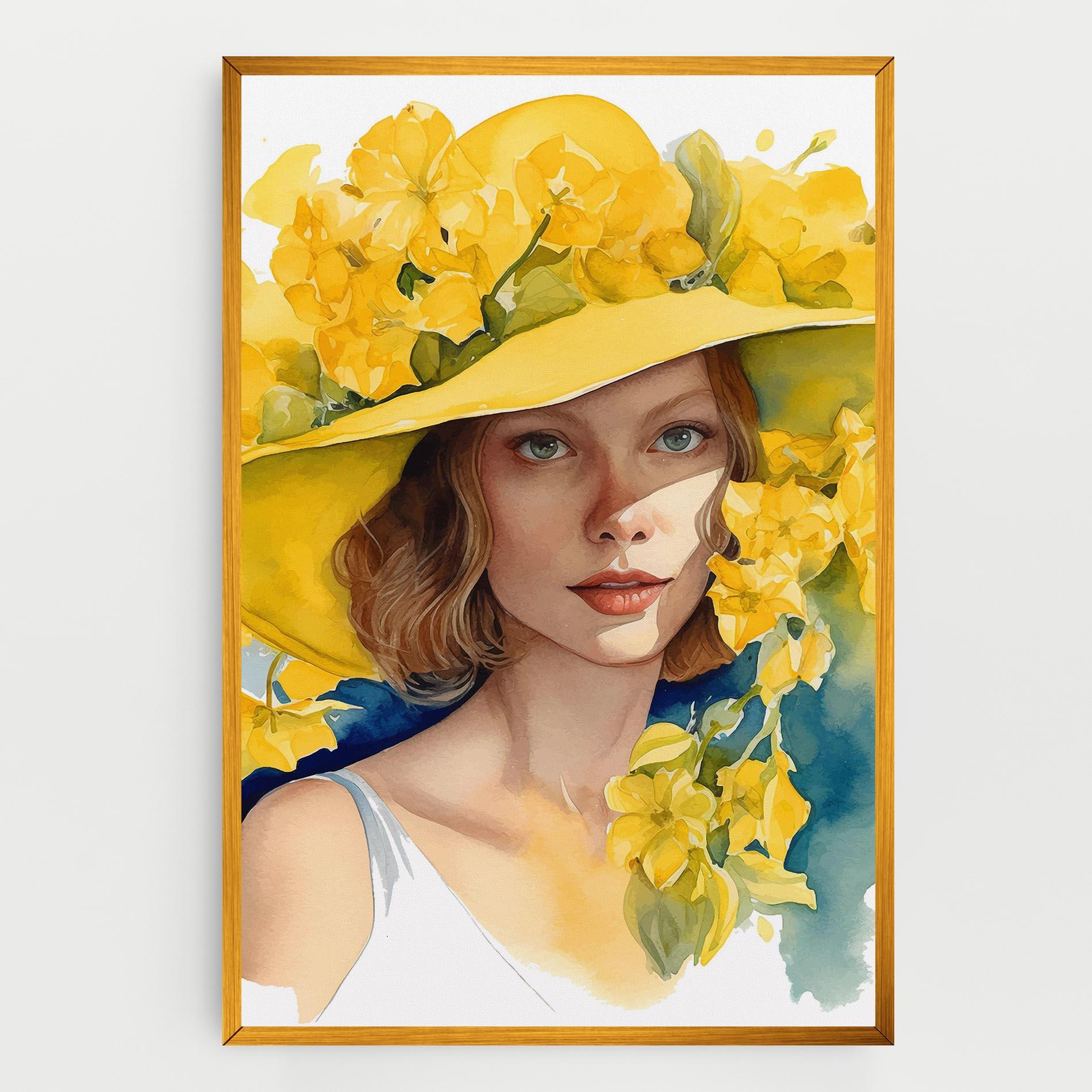 Vászonkép Yellow Hat Flowers mockup 0