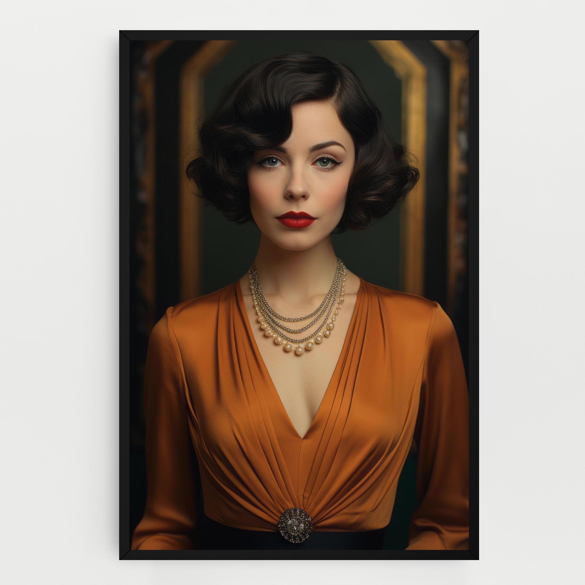 Vászonkép Orange Blouse Pearls mockup 0