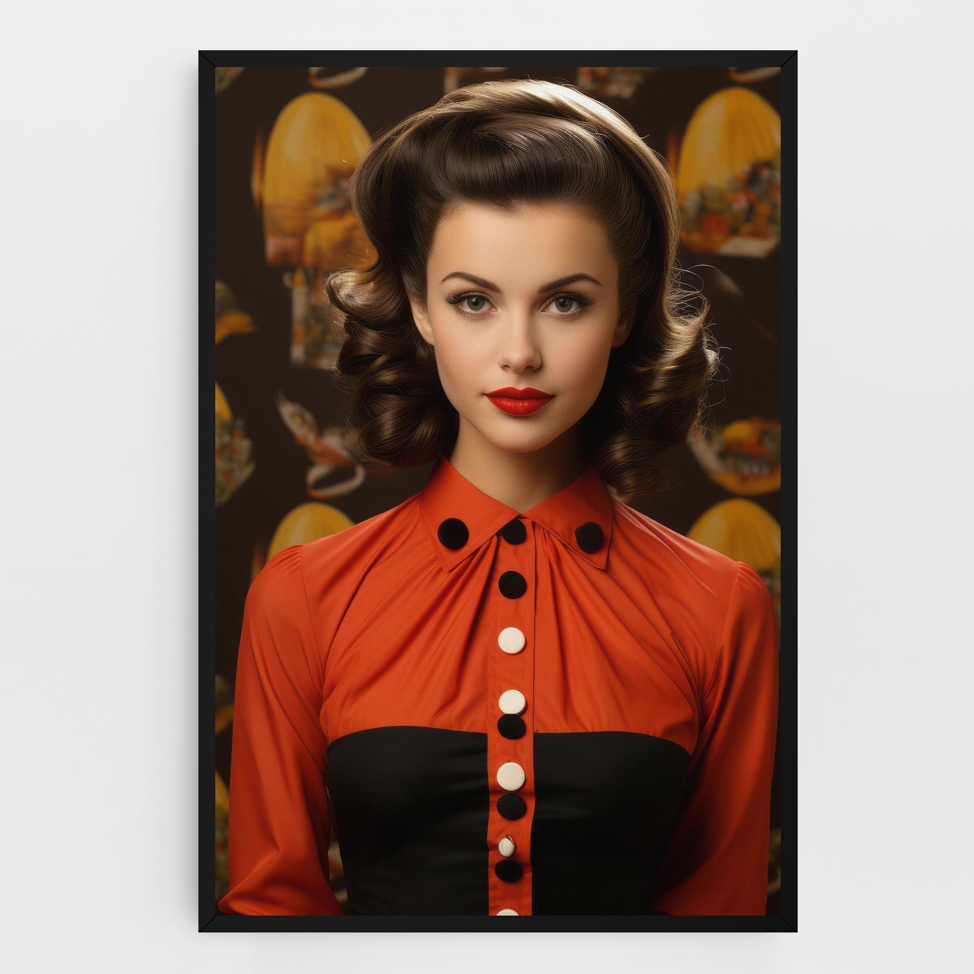 Vászonkép Vintage Red Black mockup 0